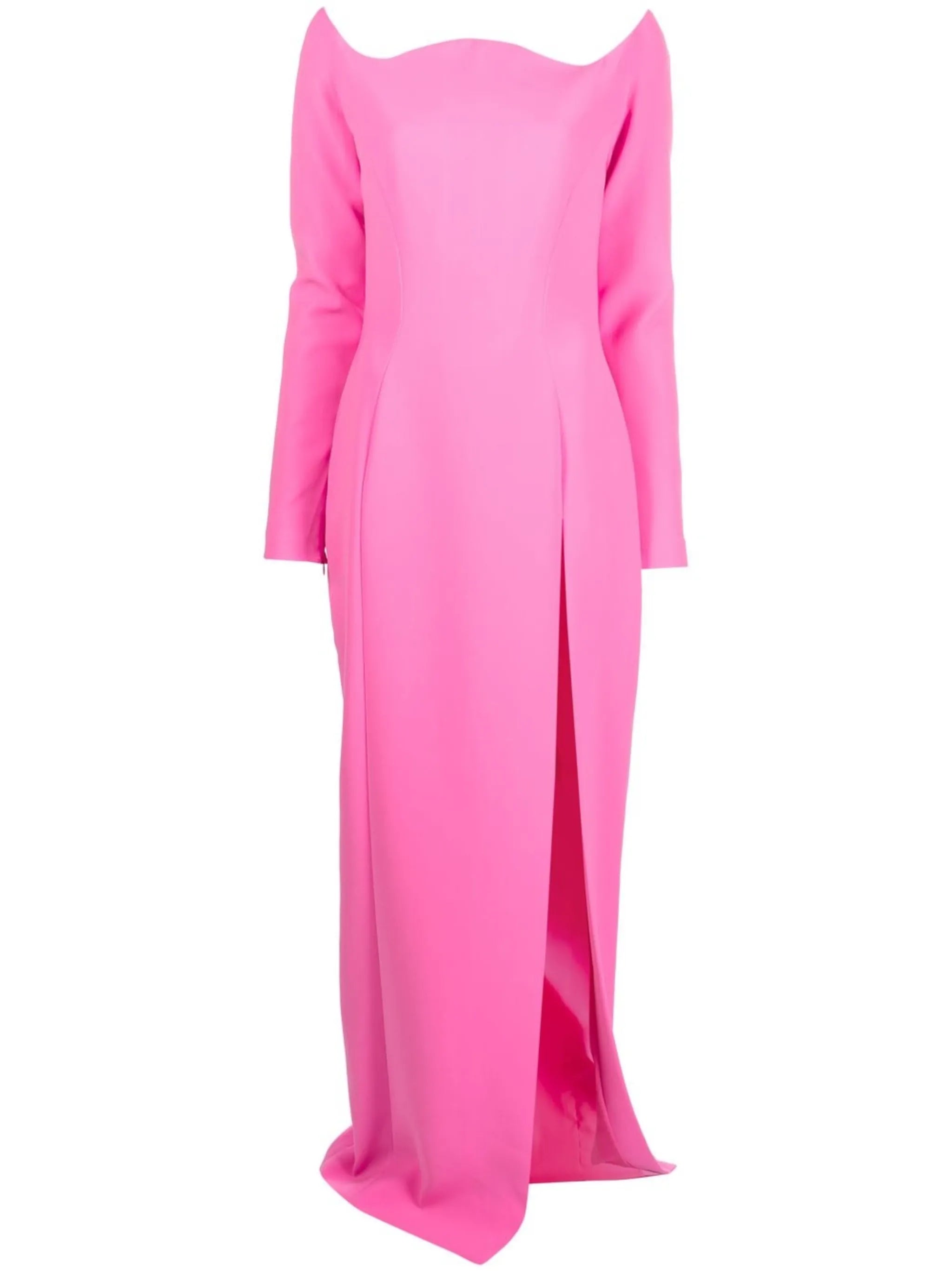 off-shoulder floor-length dress