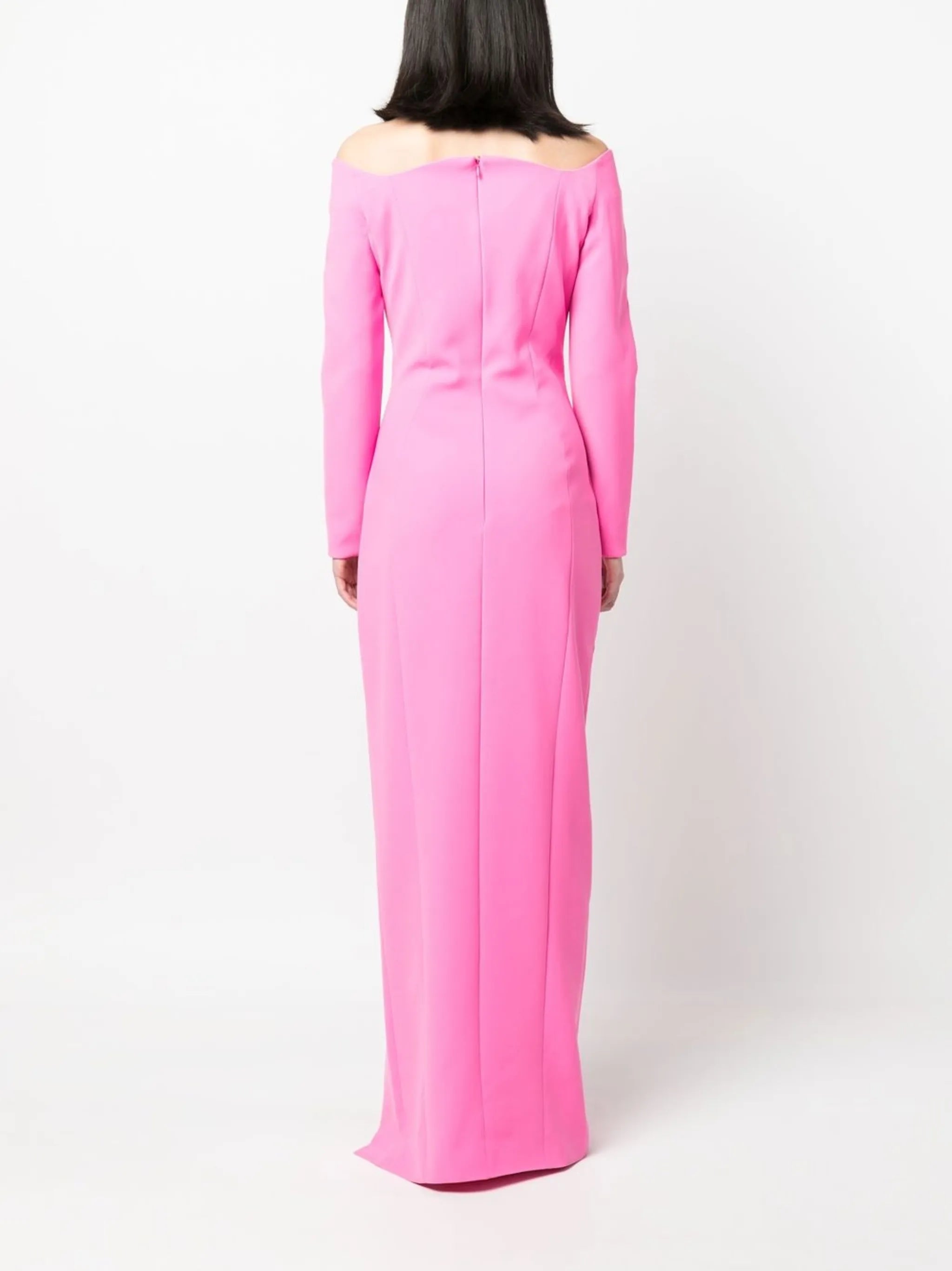 off-shoulder floor-length dress