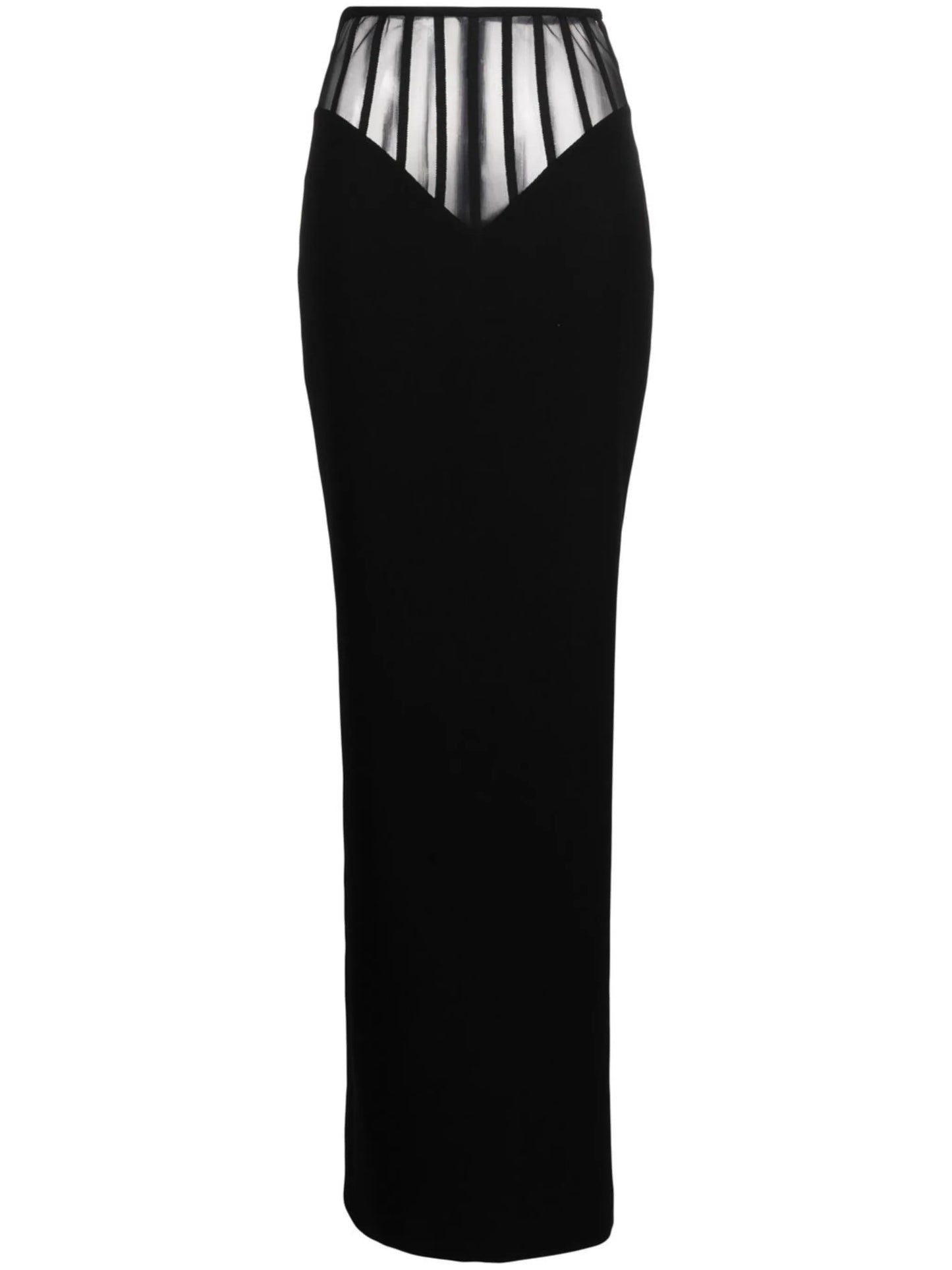 exposed-corset high-waist maxi skirt