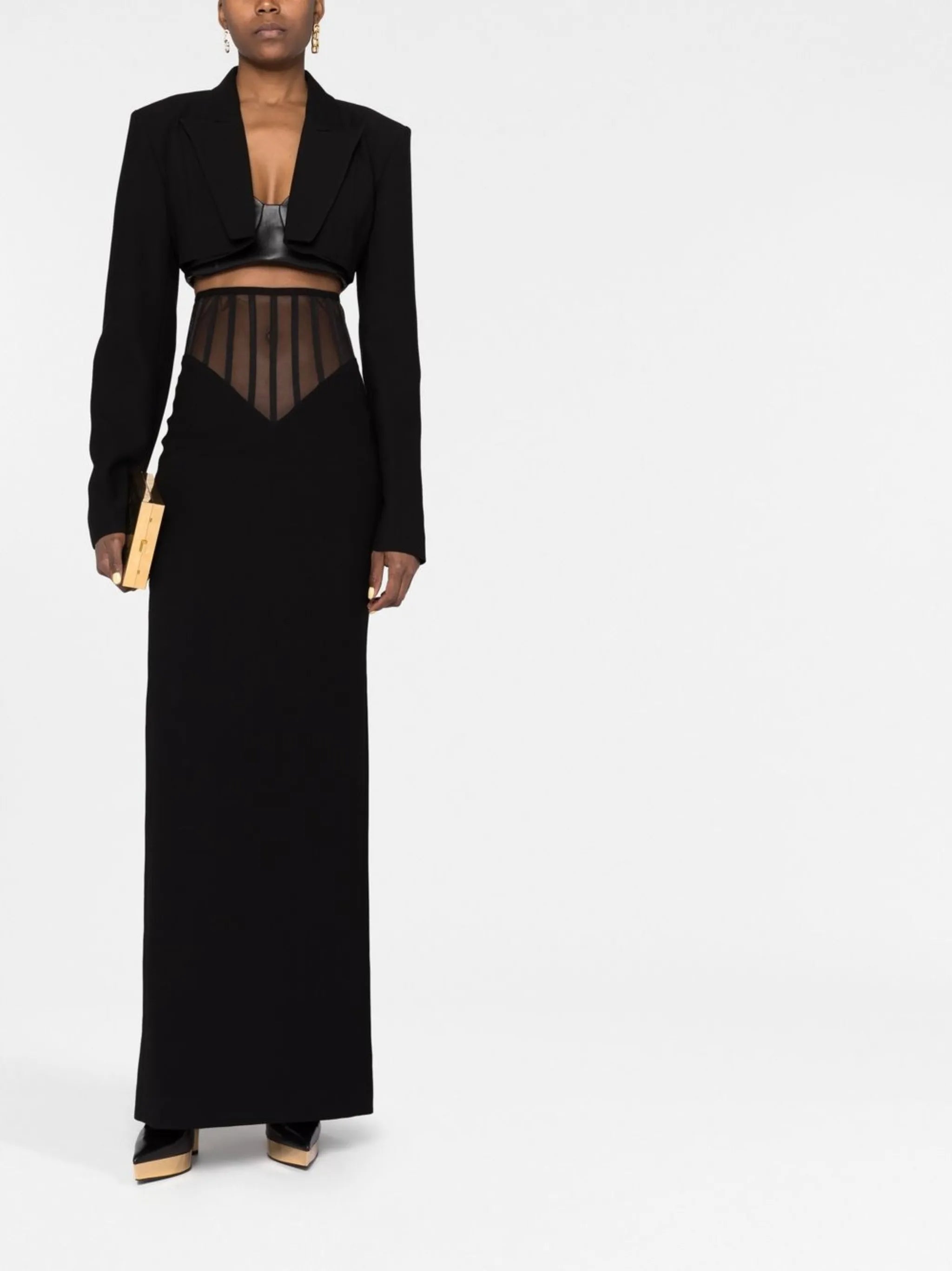 cropped single-breasted blazer