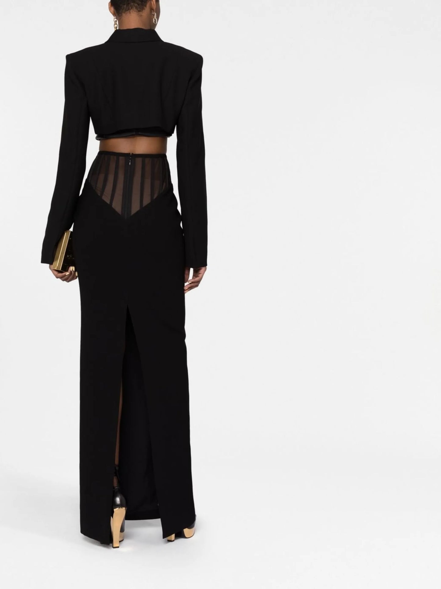 cropped single-breasted blazer