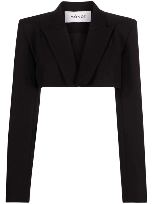 cropped single-breasted blazer