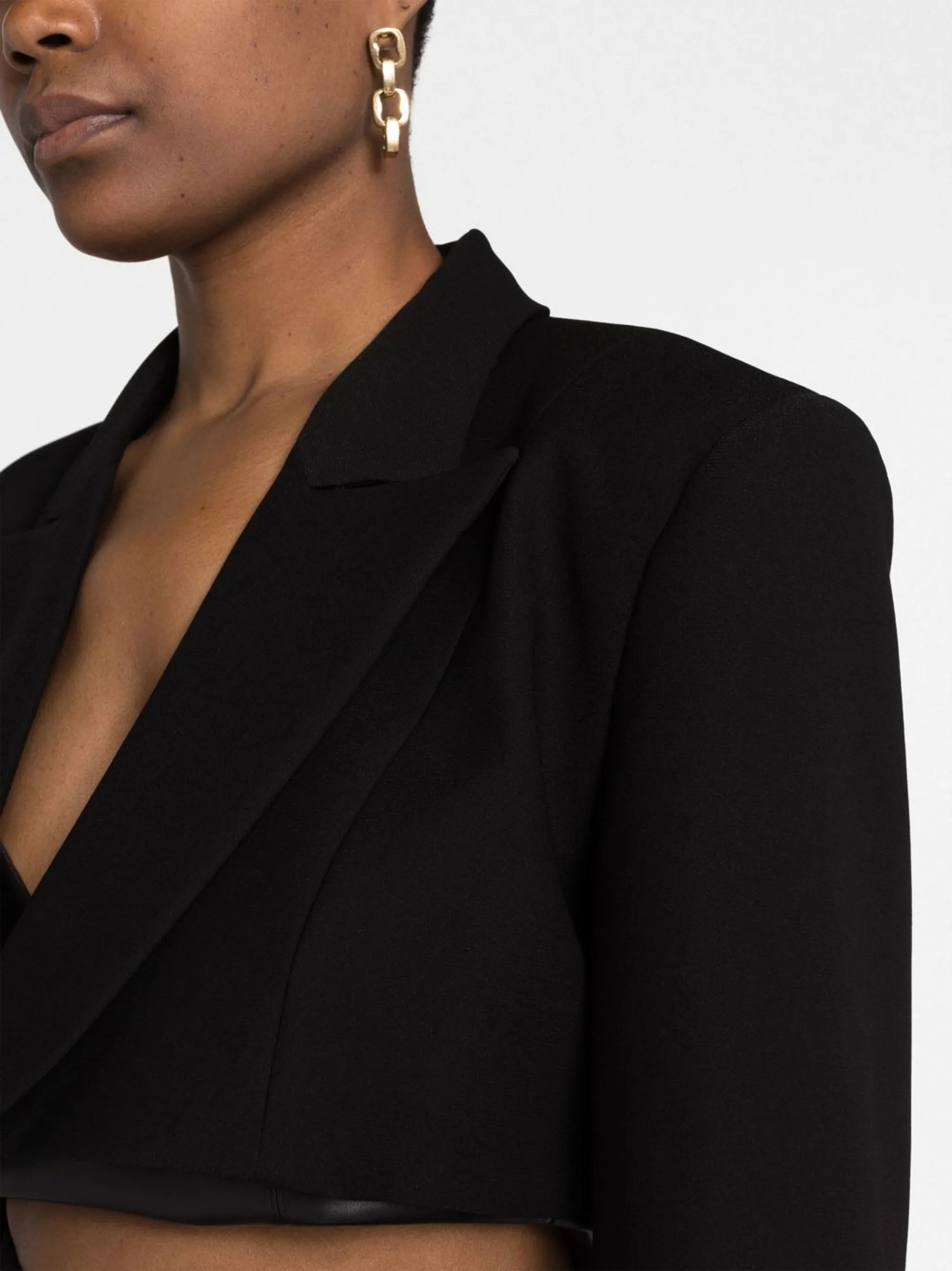cropped single-breasted blazer