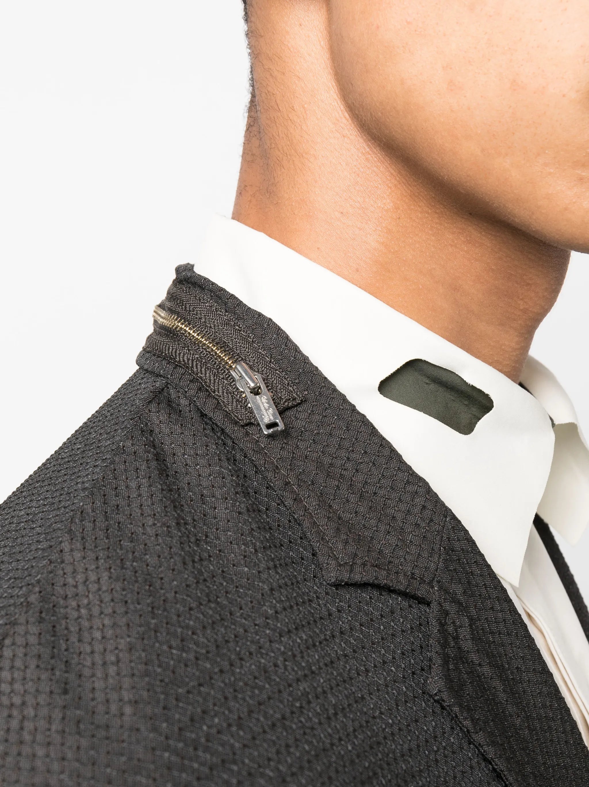 zip-details single-breasted blazer