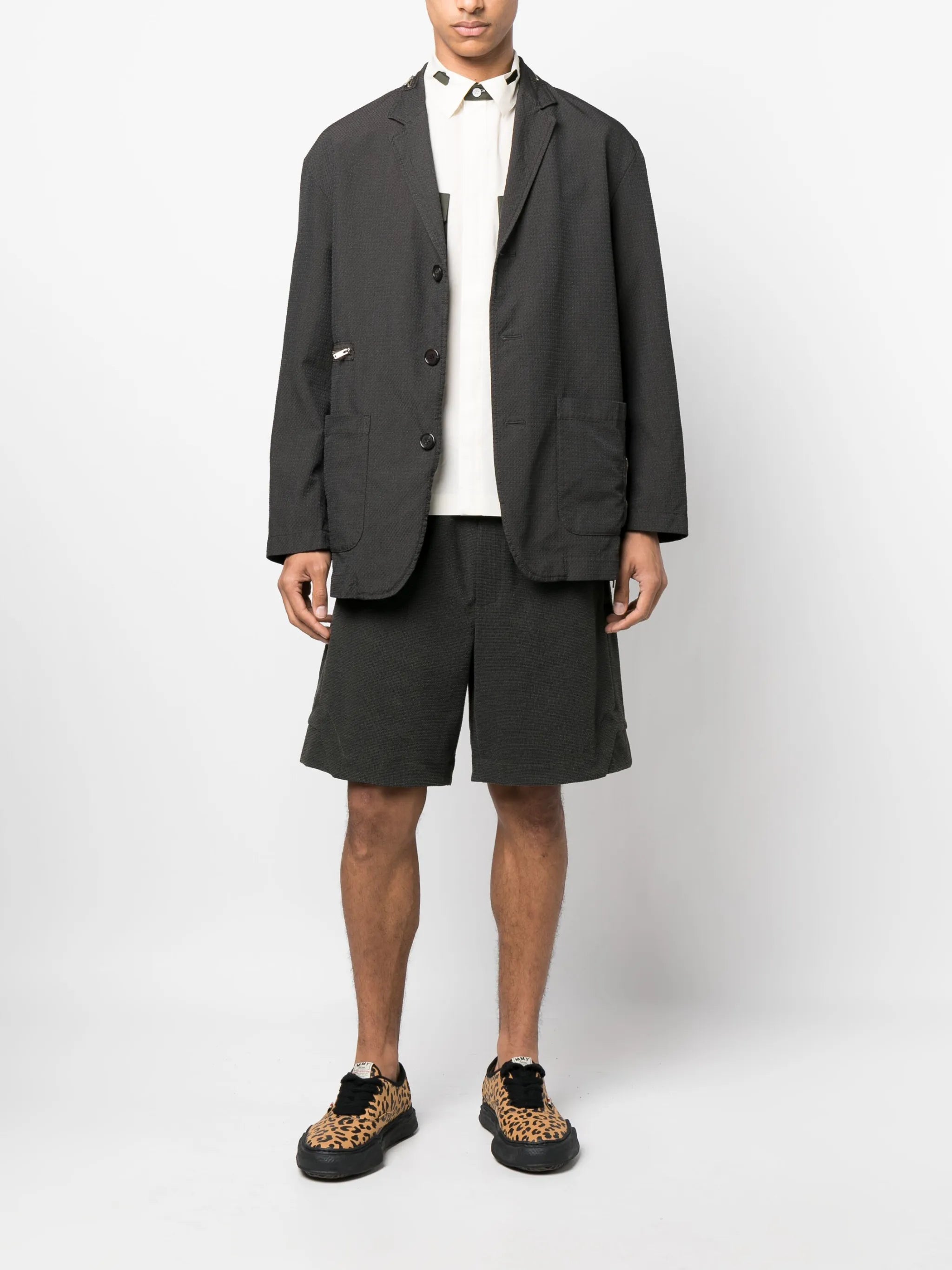 zip-details single-breasted blazer
