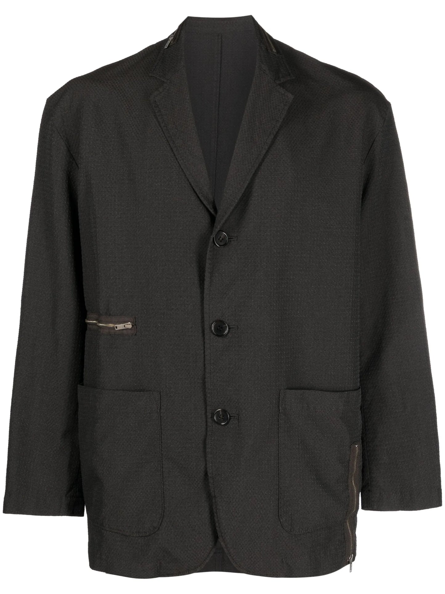 zip-details single-breasted blazer