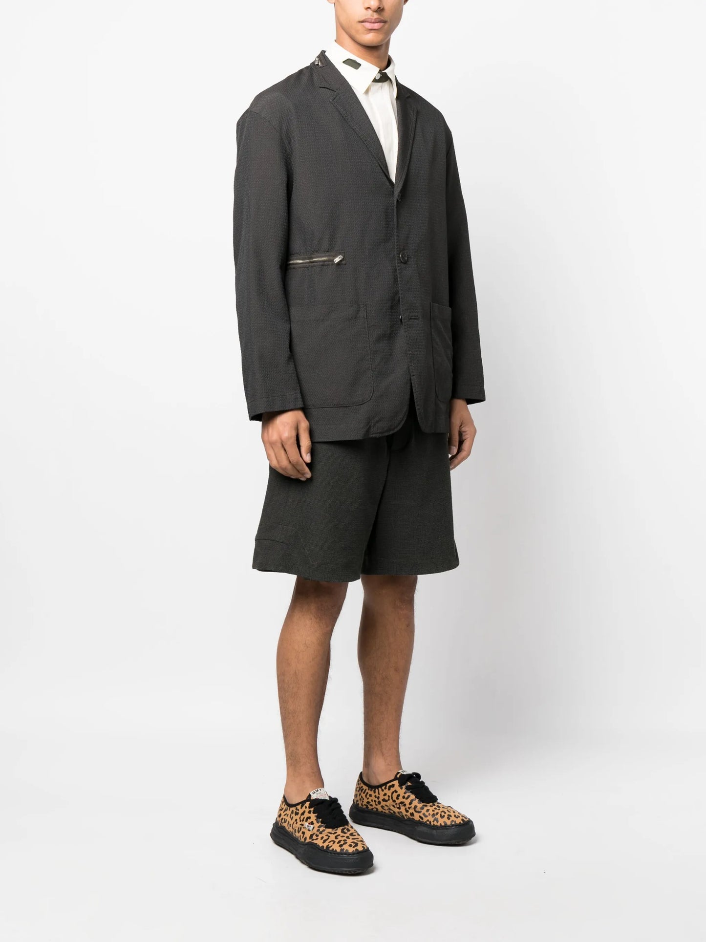 zip-details single-breasted blazer