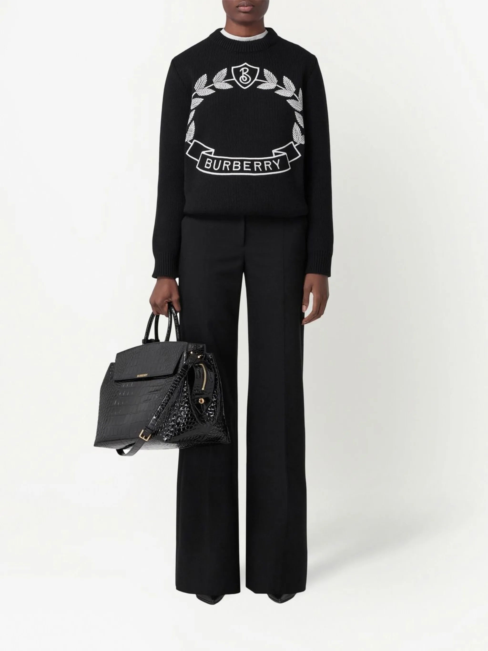 oak leaf-crest cashmere jumper