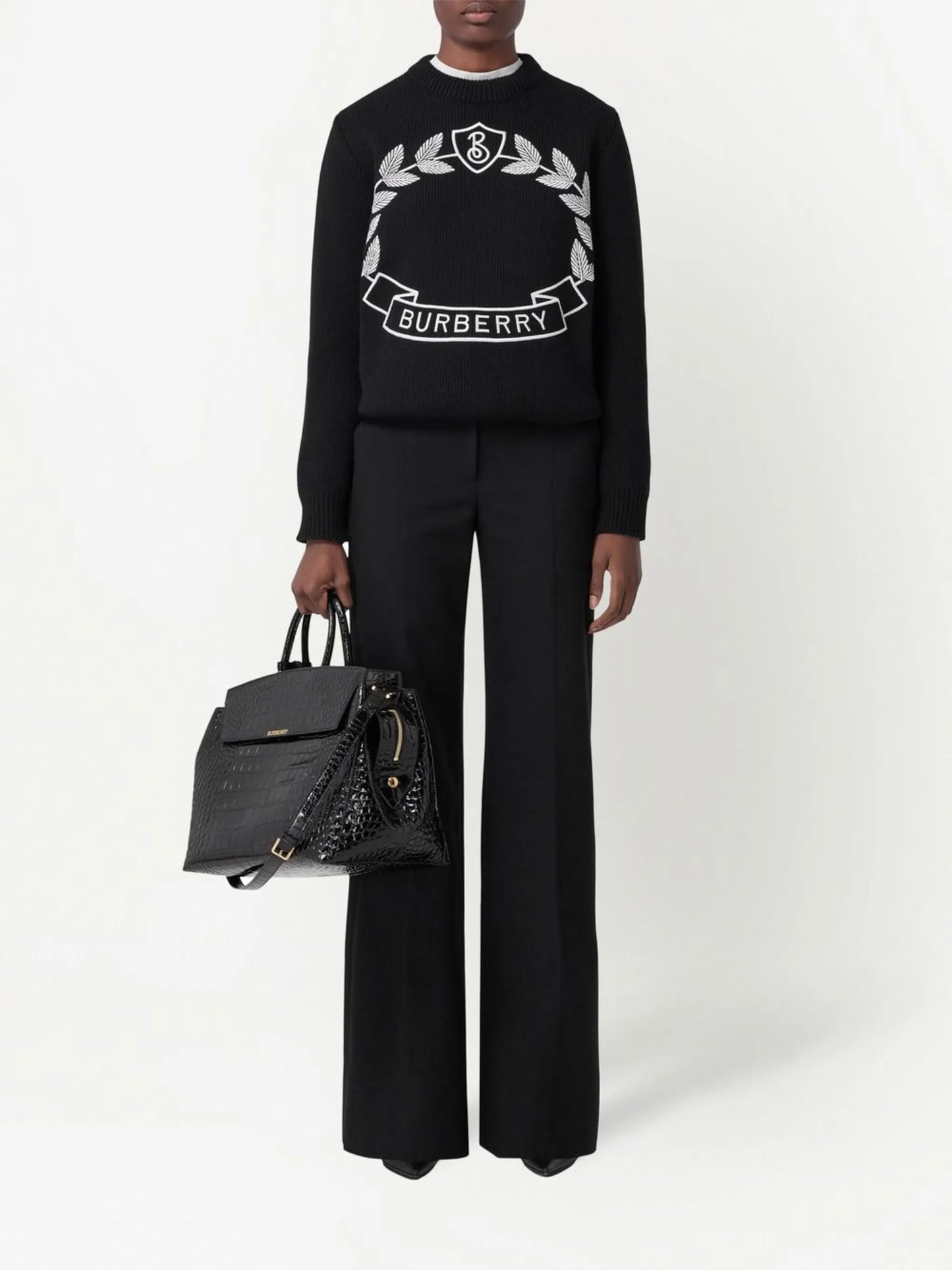 oak leaf-crest cashmere jumper