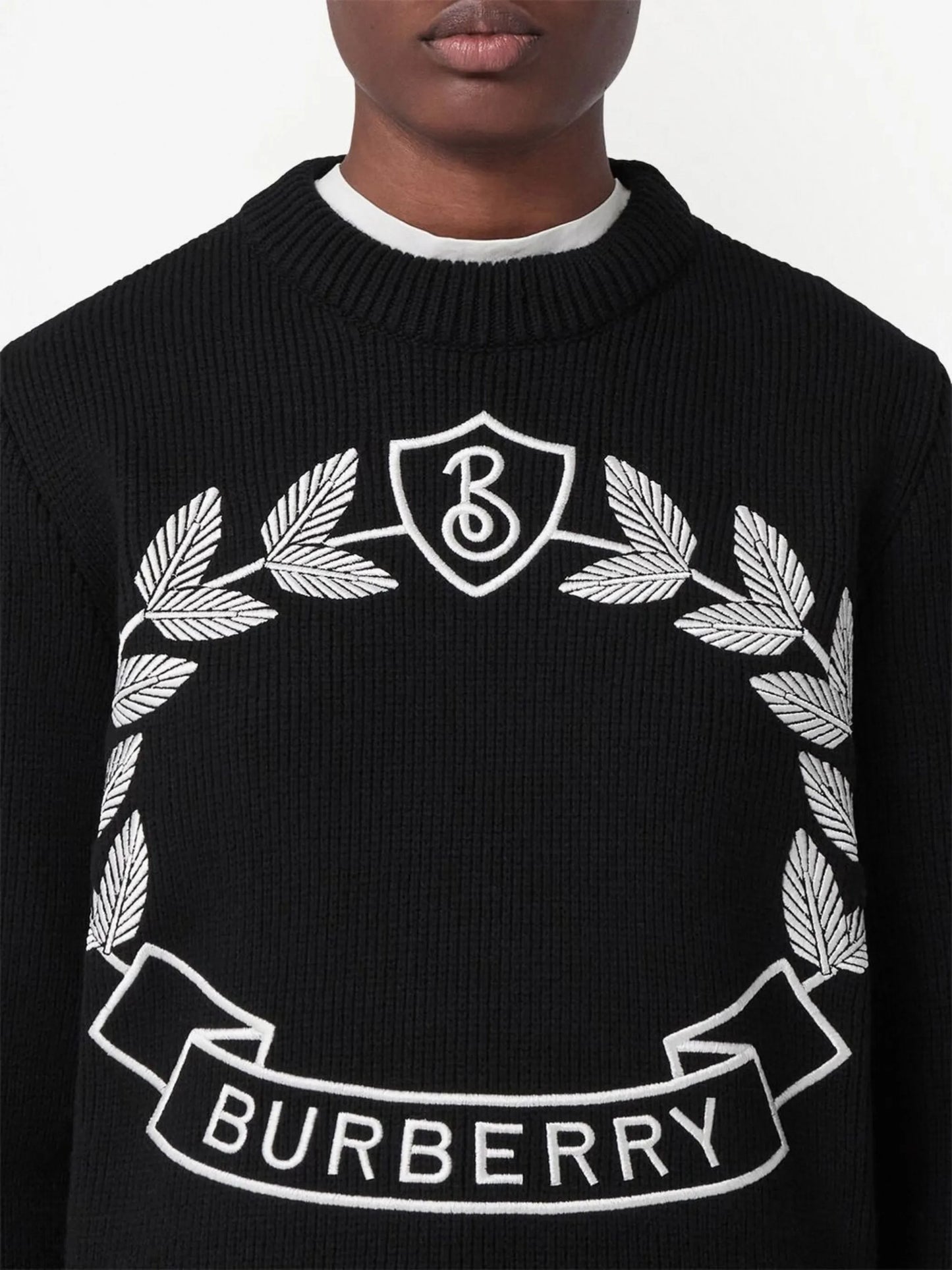oak leaf-crest cashmere jumper
