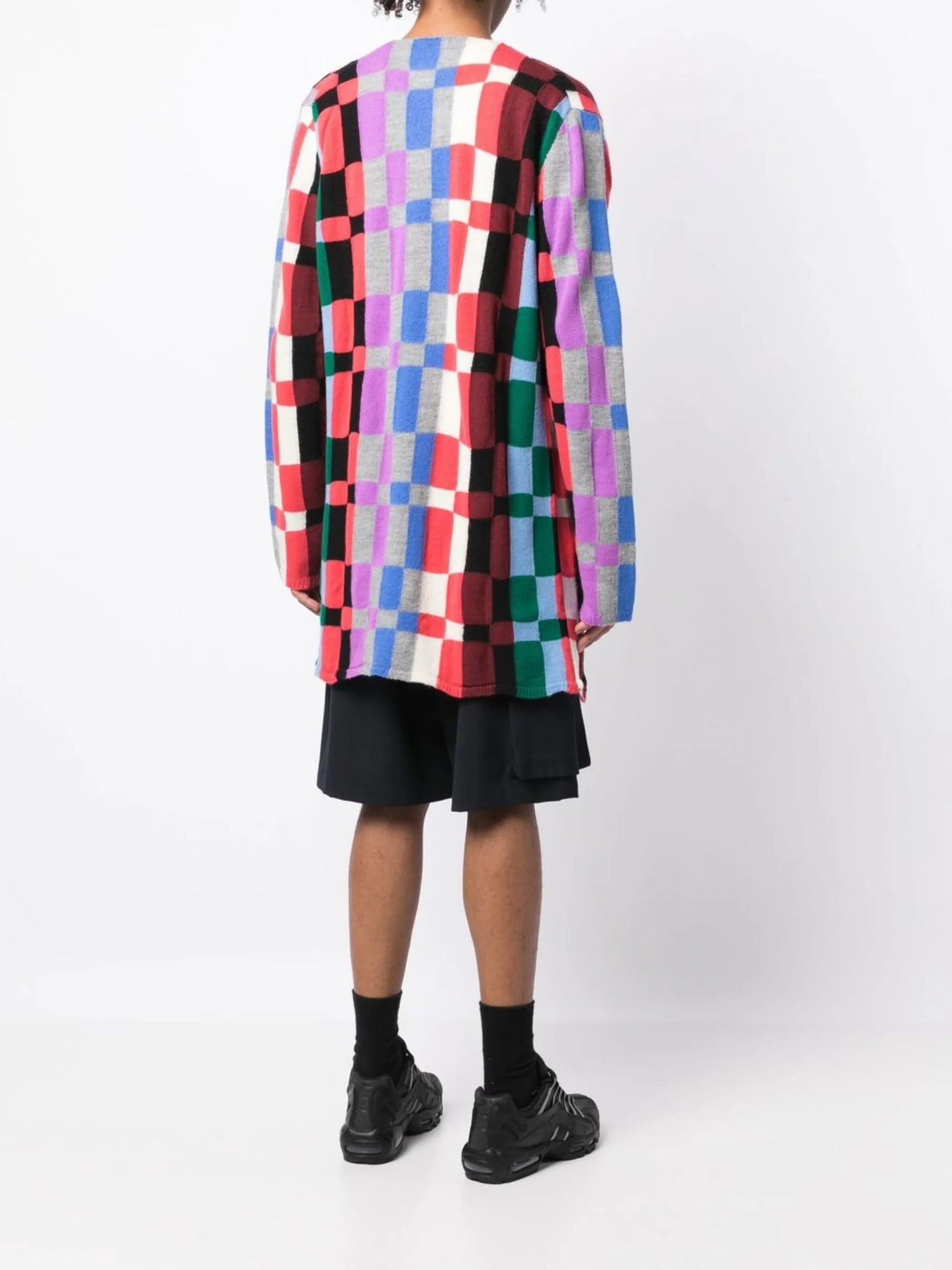 geometric-print draped jumper
