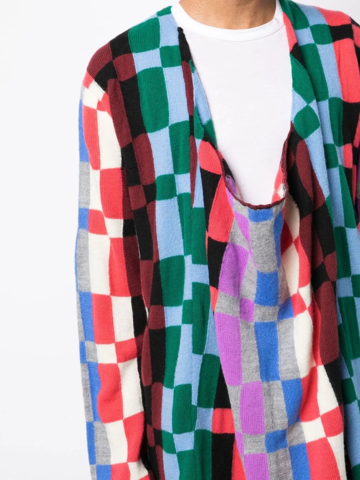 geometric-print draped jumper