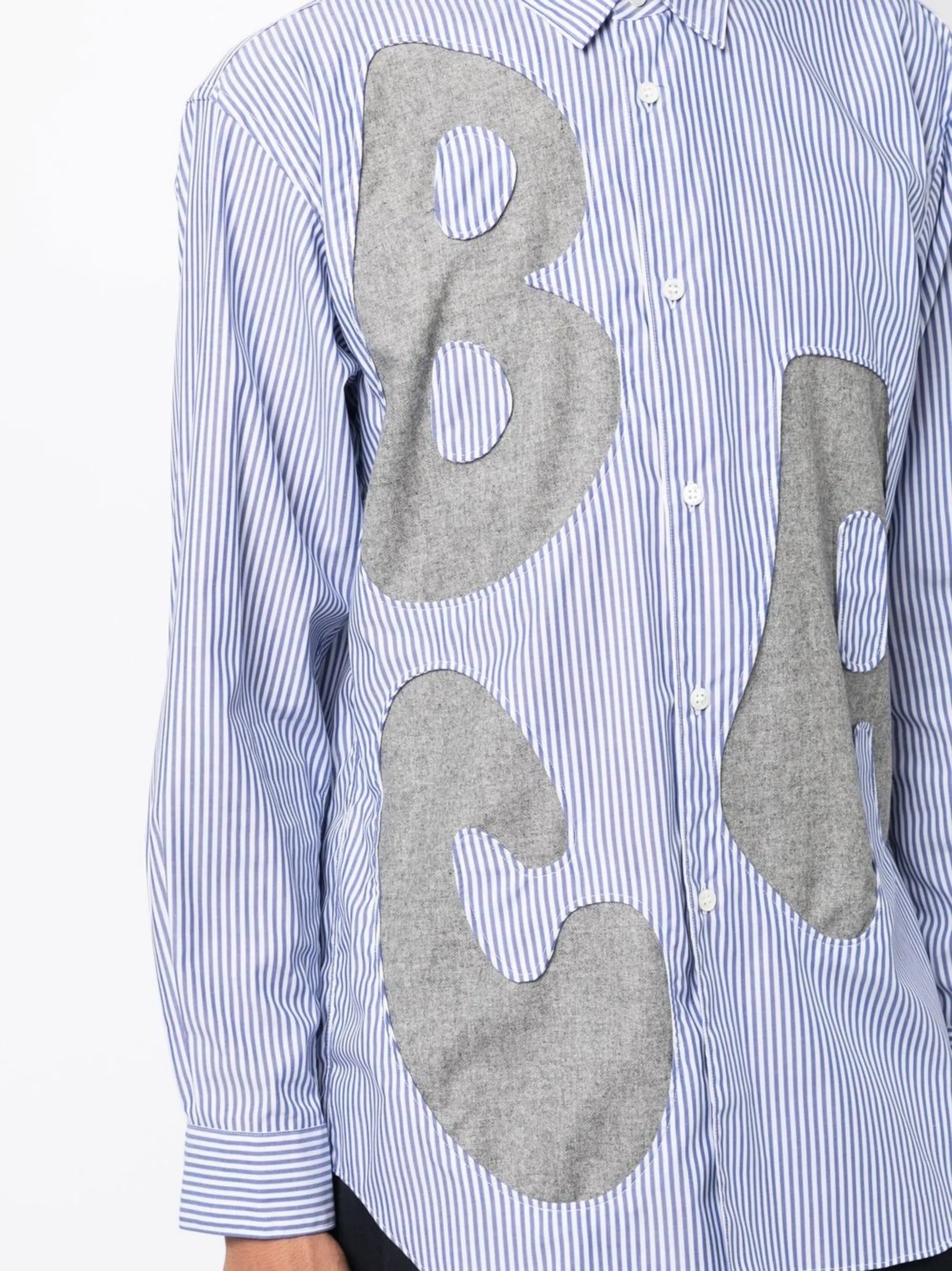 alphabet patch-detail long-sleeve shirt