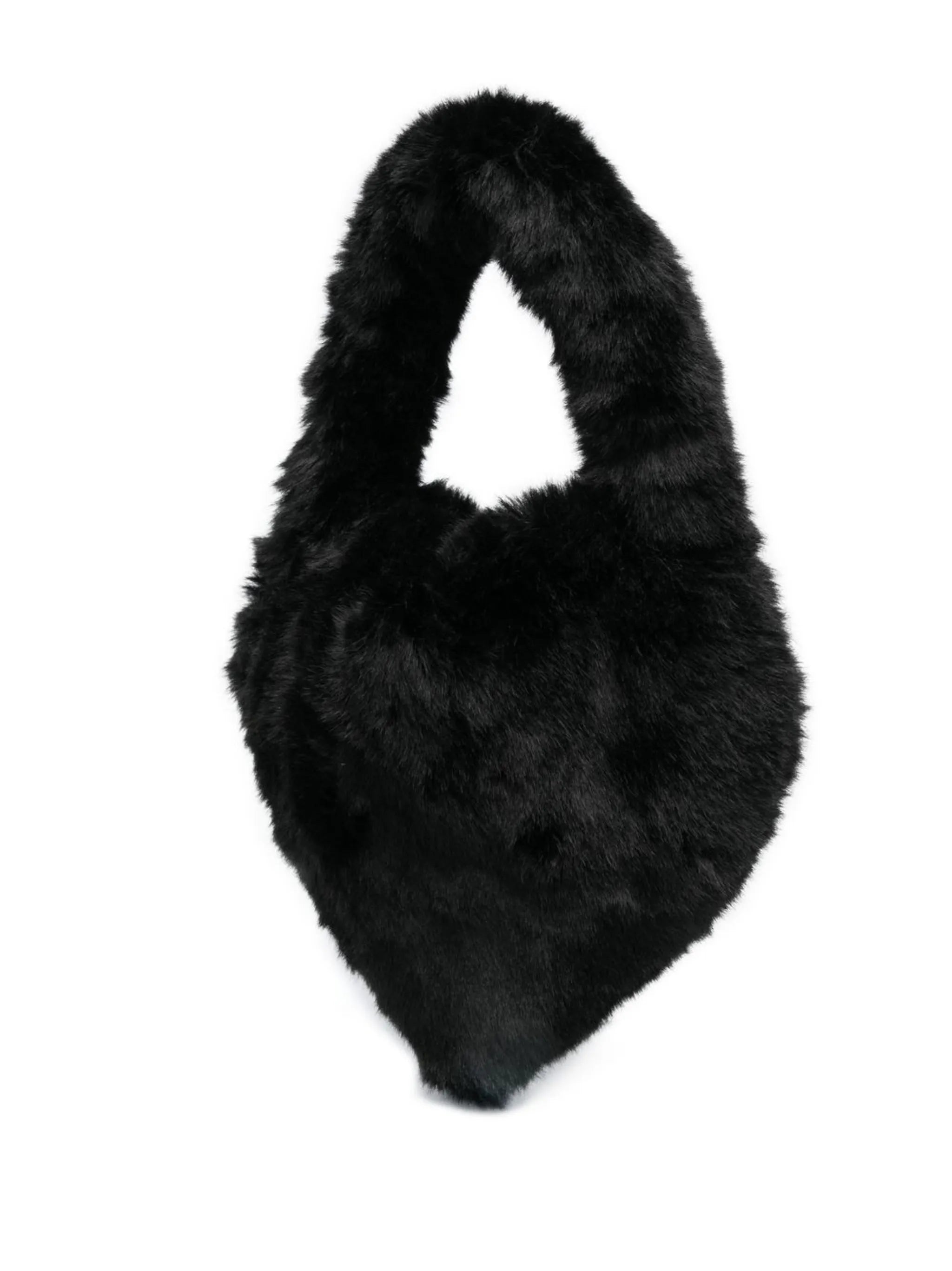 logo plaque faux fur tote bag