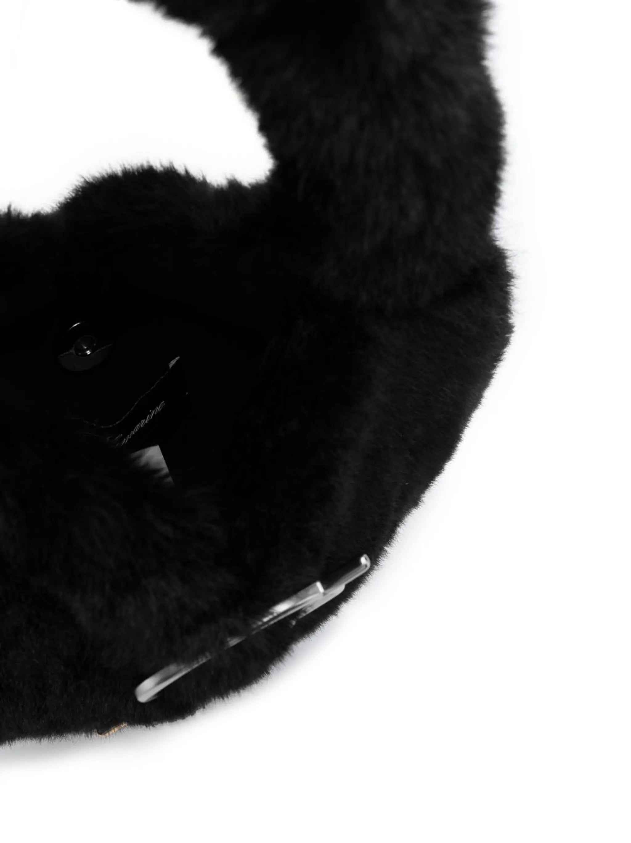 logo plaque faux fur tote bag