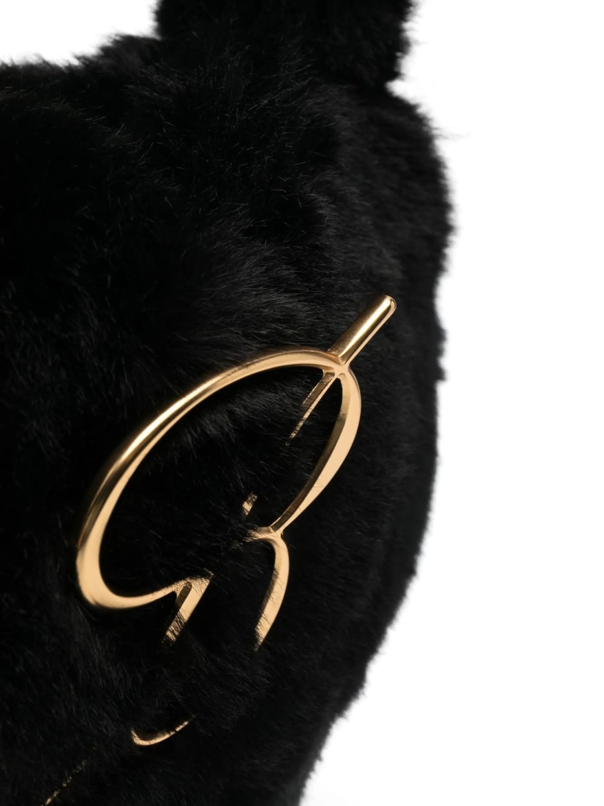 logo plaque faux fur tote bag