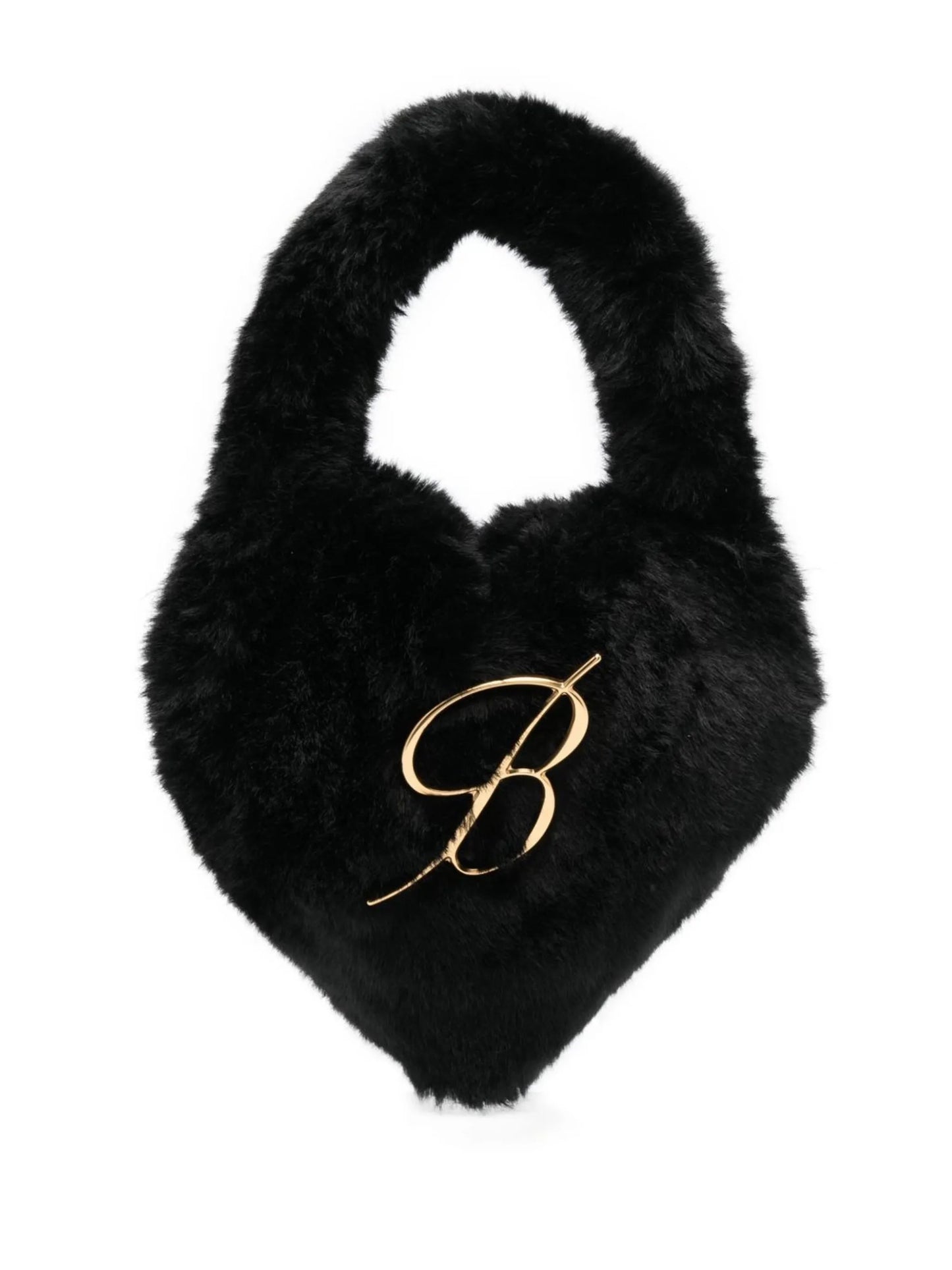 logo plaque faux fur tote bag