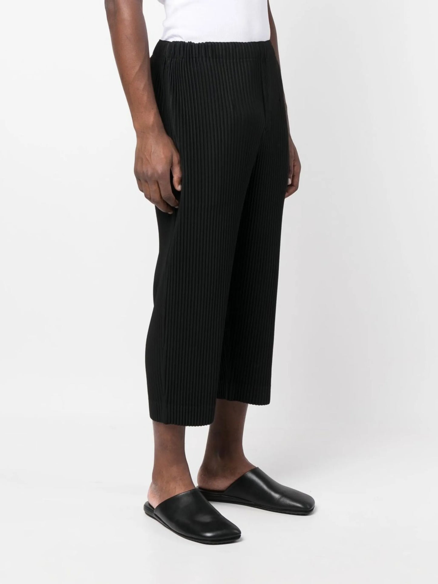 cropped pleated trousers