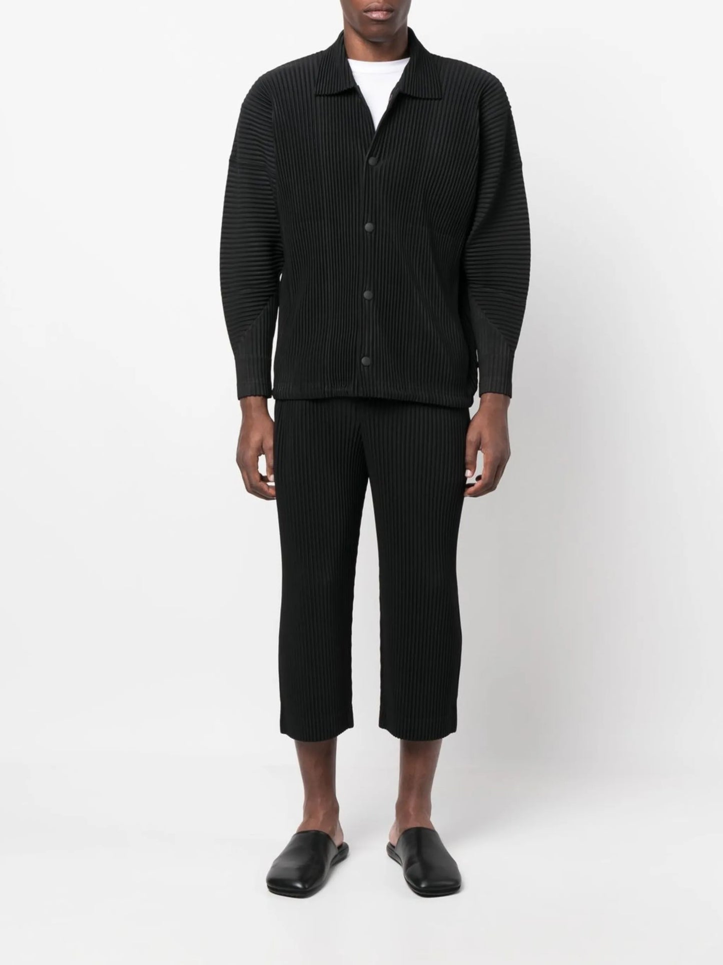 cropped pleated trousers