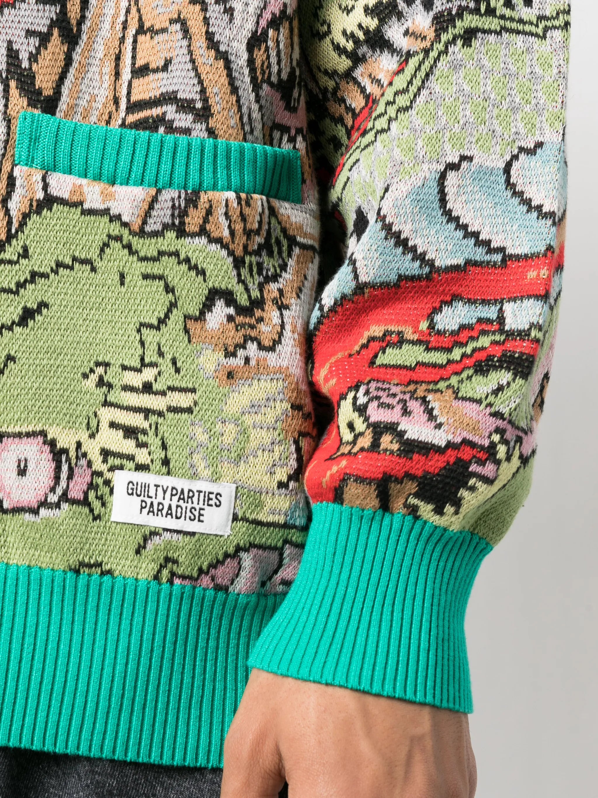 intarsia-knit cotton cardigan