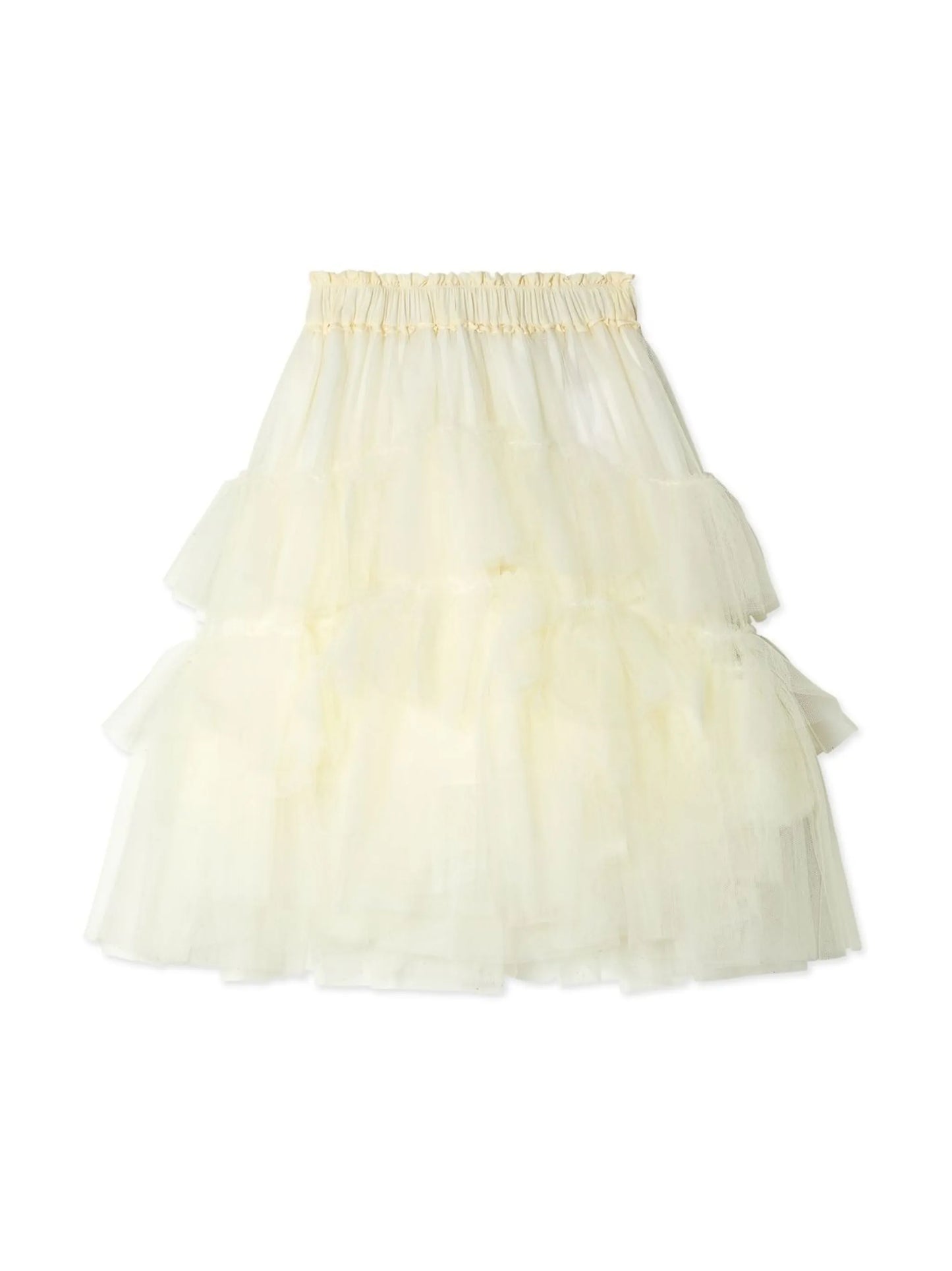 layered-tulle midi skirt