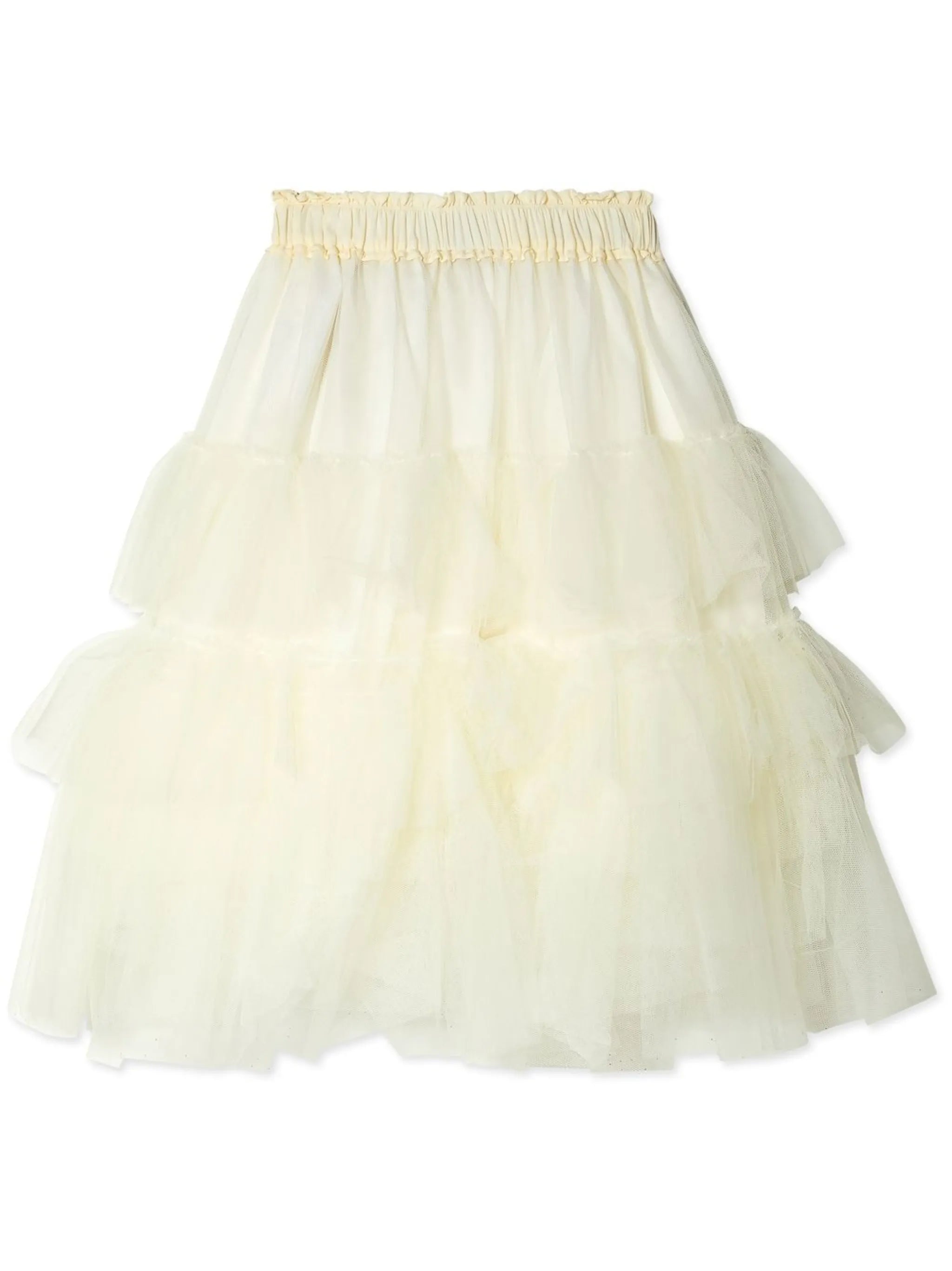layered-tulle midi skirt