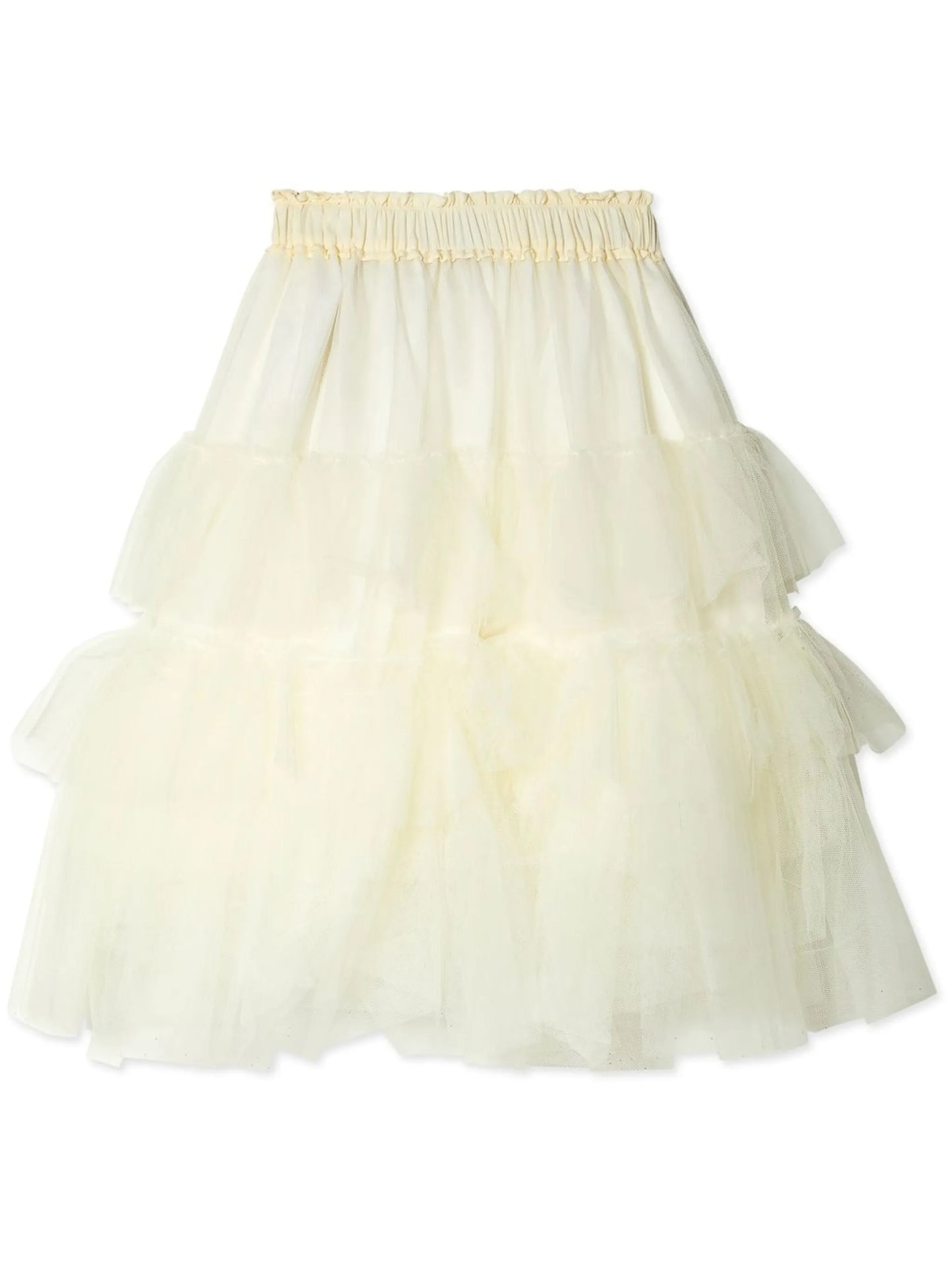 layered-tulle midi skirt