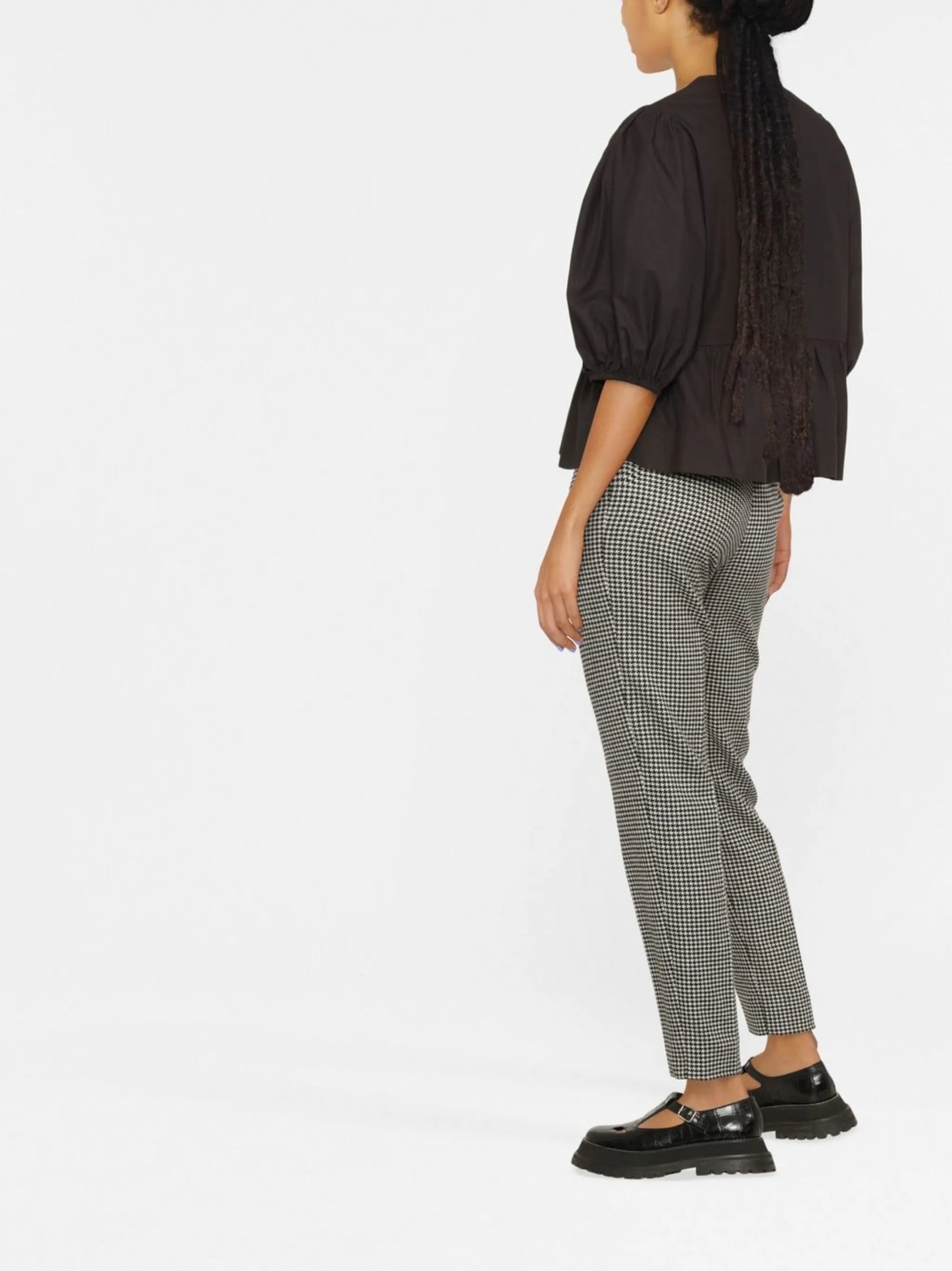 cotton poplin peplum tie blouse