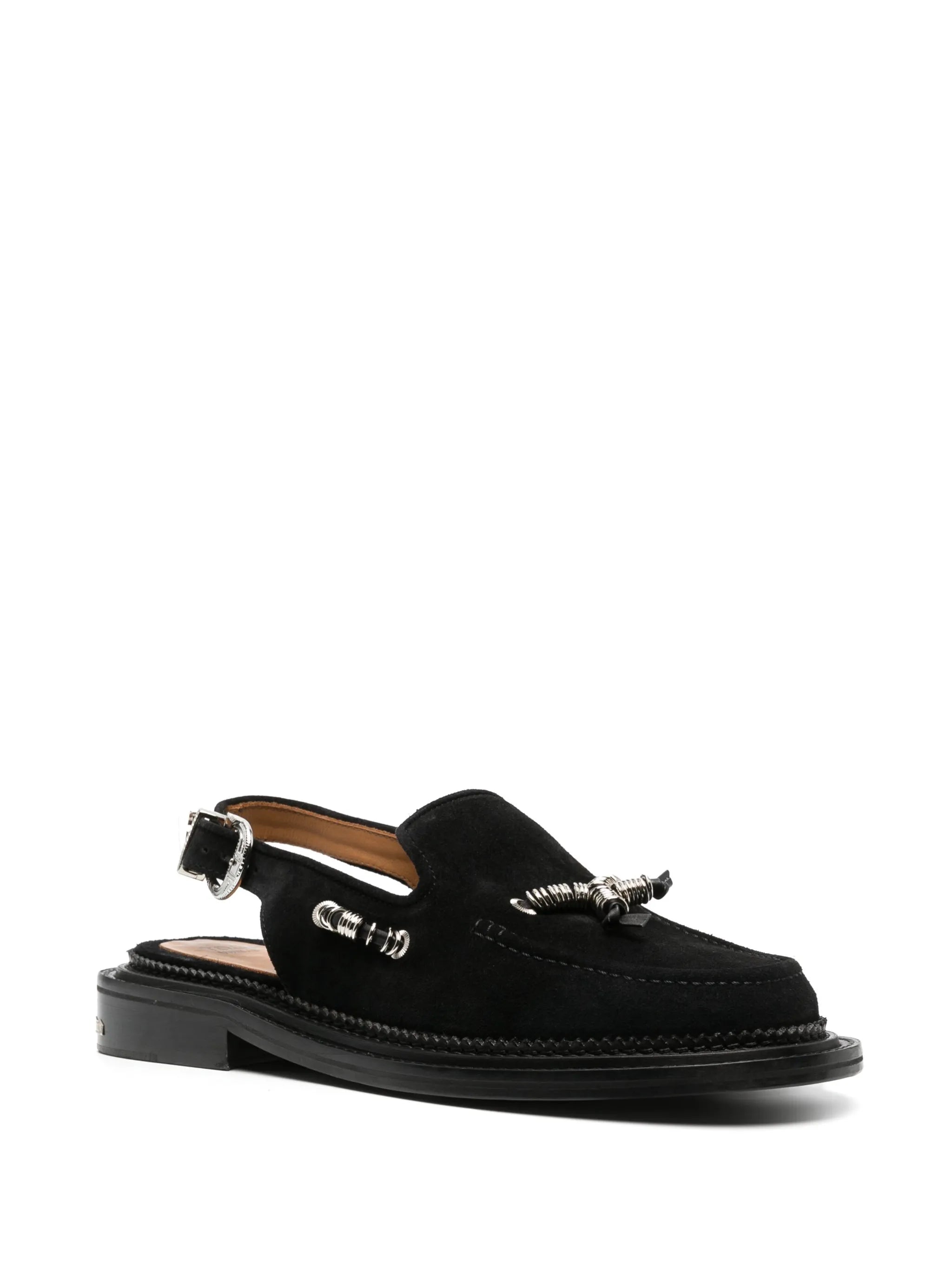 sling-back leather loafers