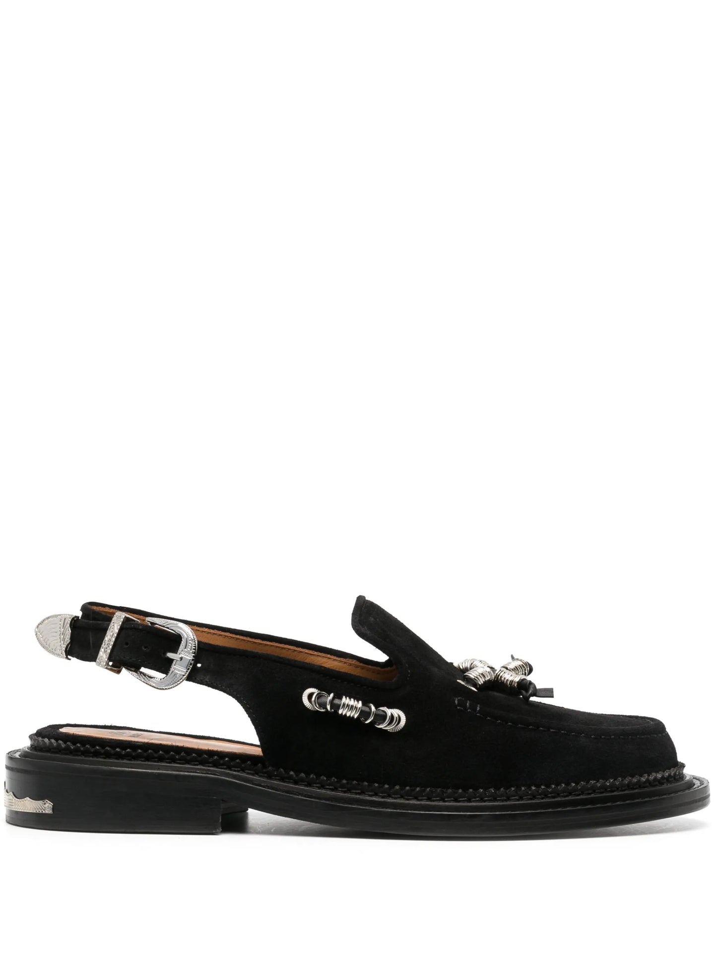 sling-back leather loafers