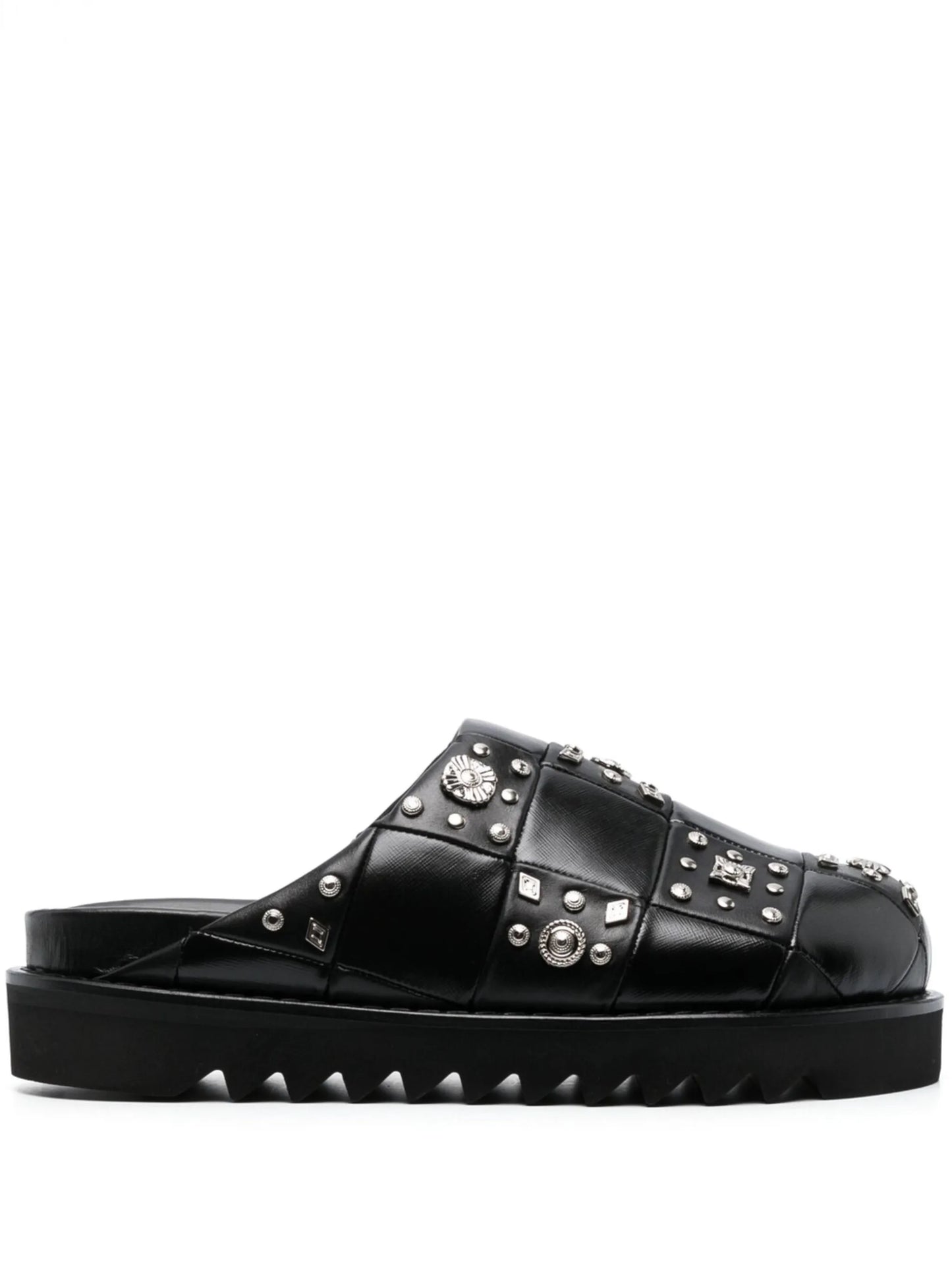 stud-detailing leather mules
