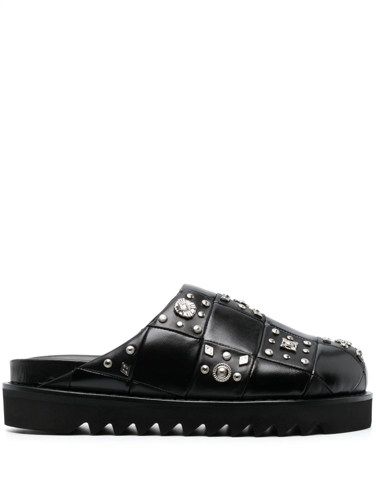 stud-detailing leather mules