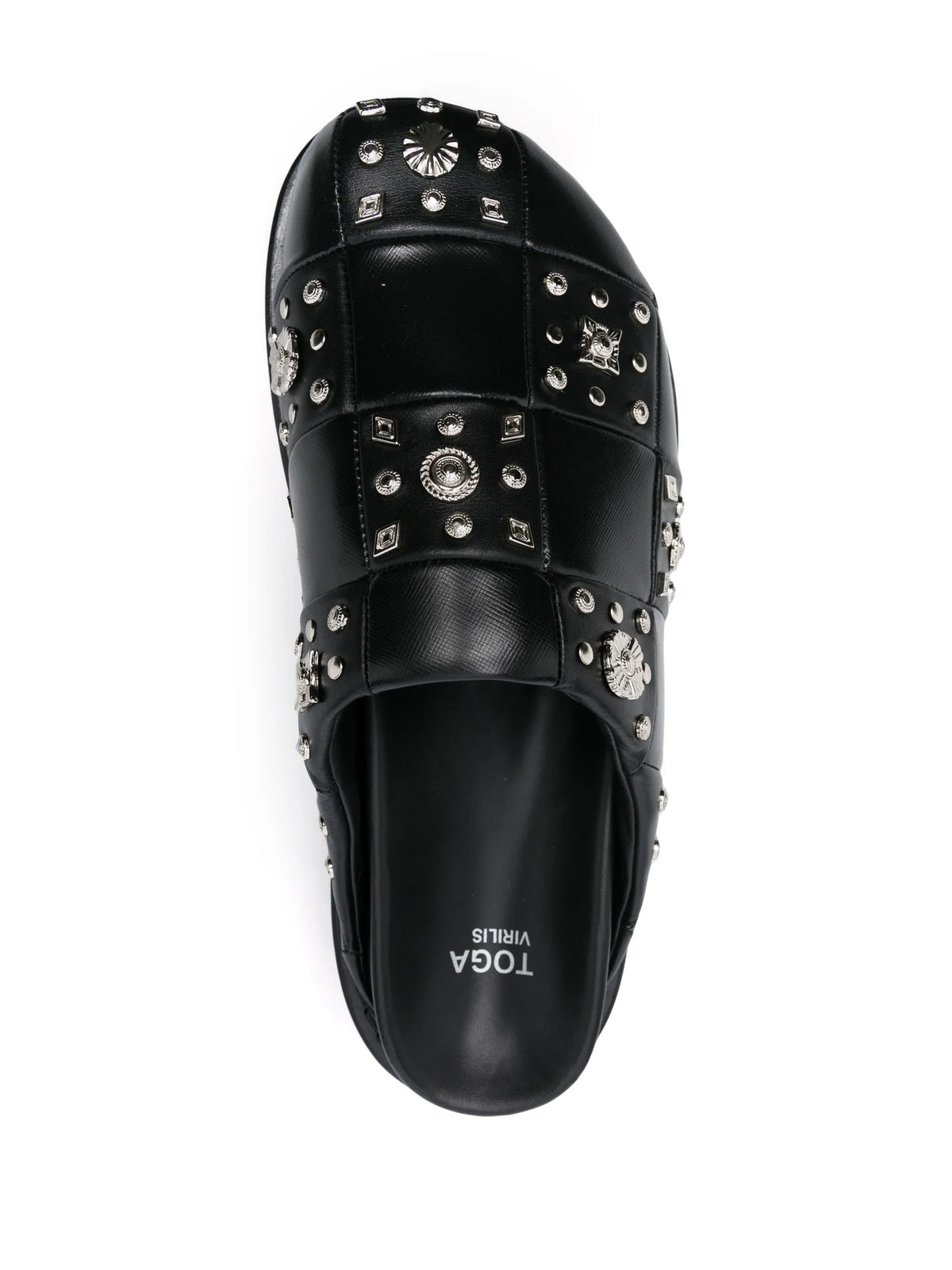stud-detailing leather mules