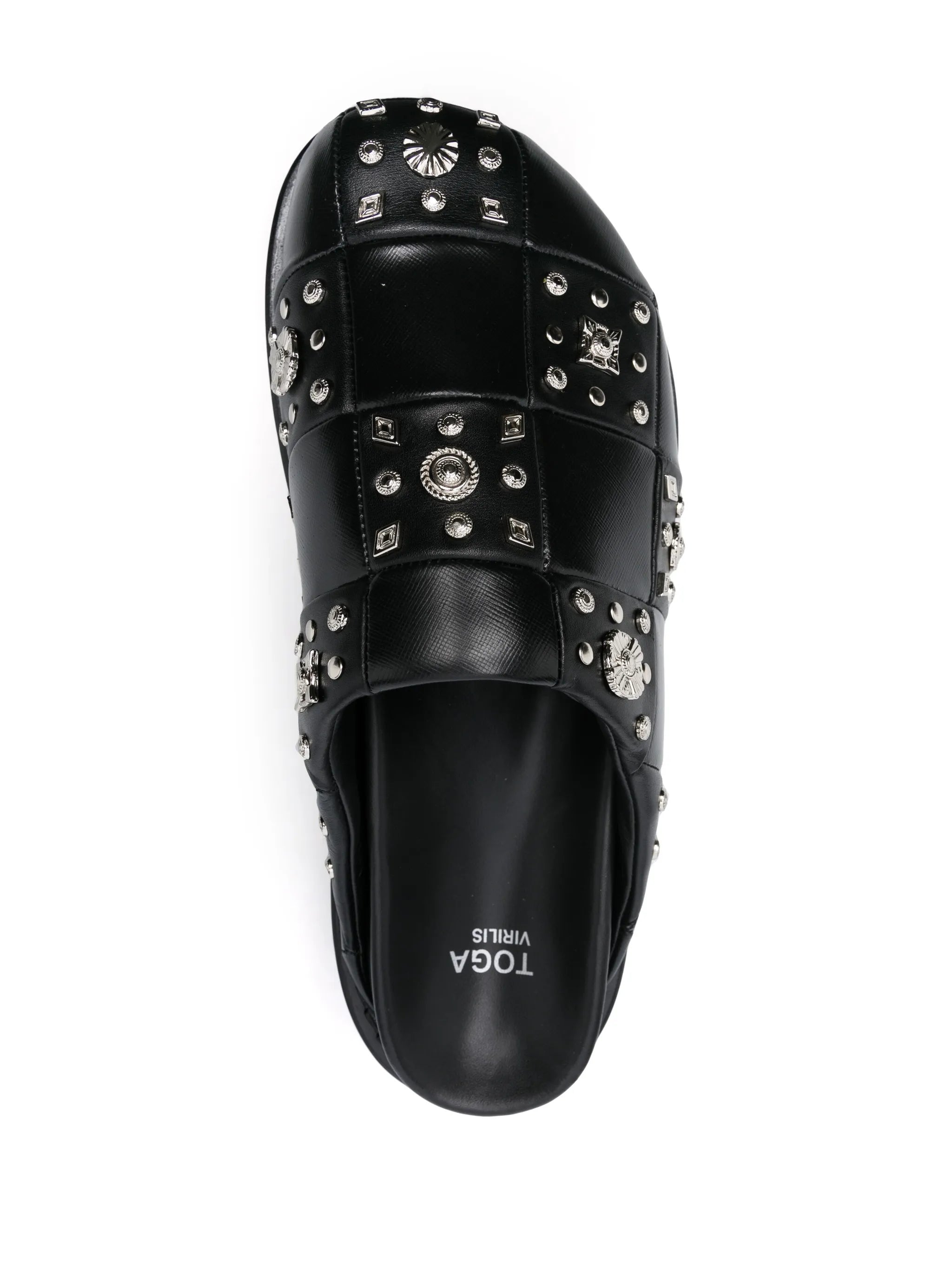 stud-detailing leather mules