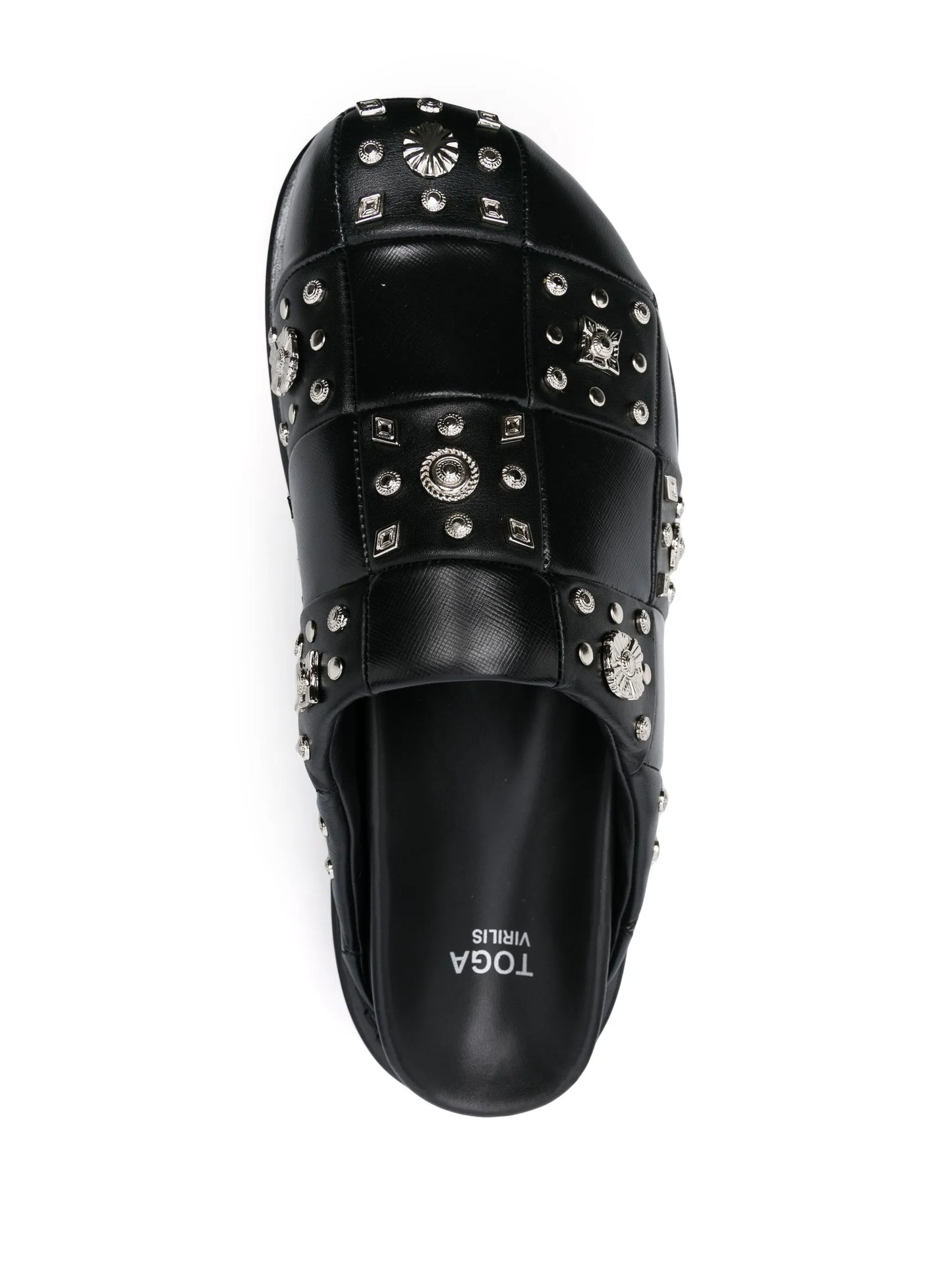 stud-detailing leather mules
