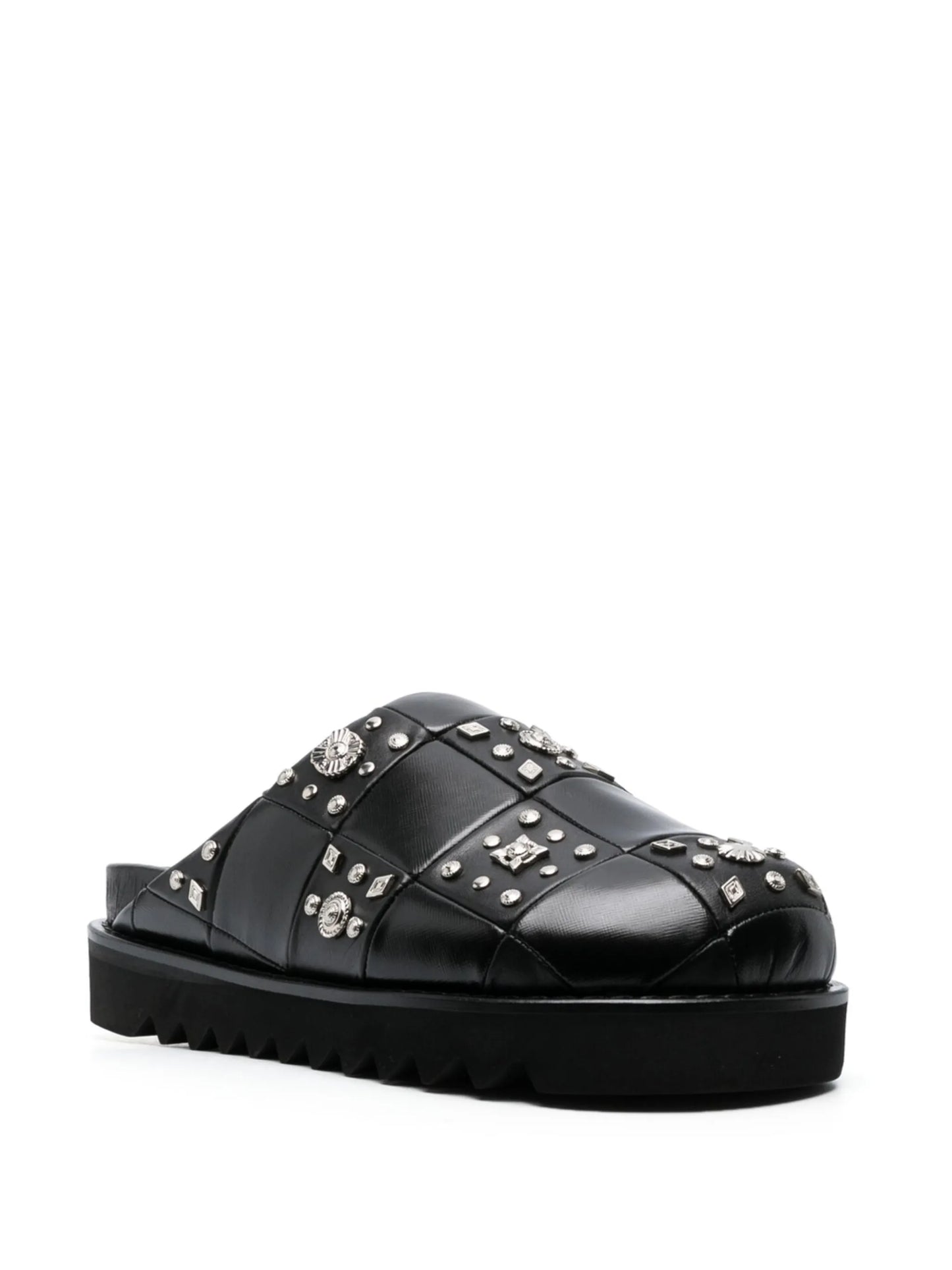 stud-detailing leather mules
