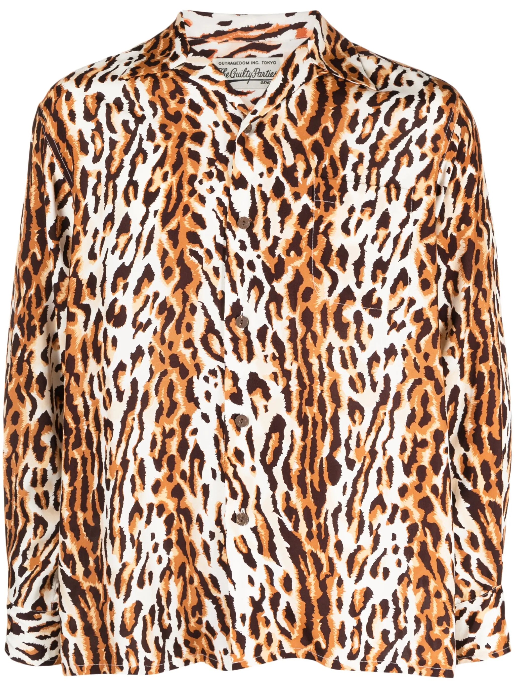 leopard-print long-sleeved shirt