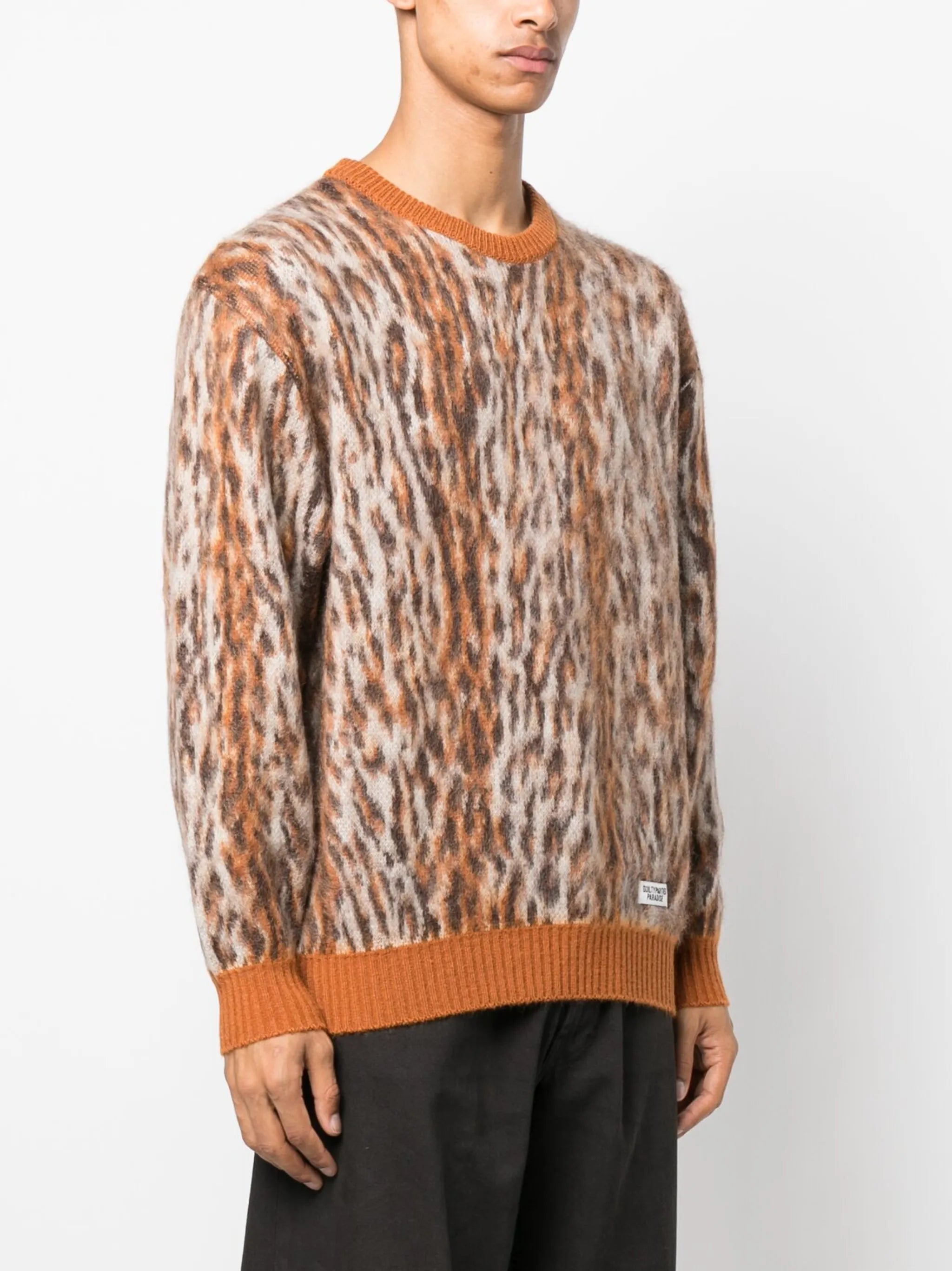 leopard-print knit jumper