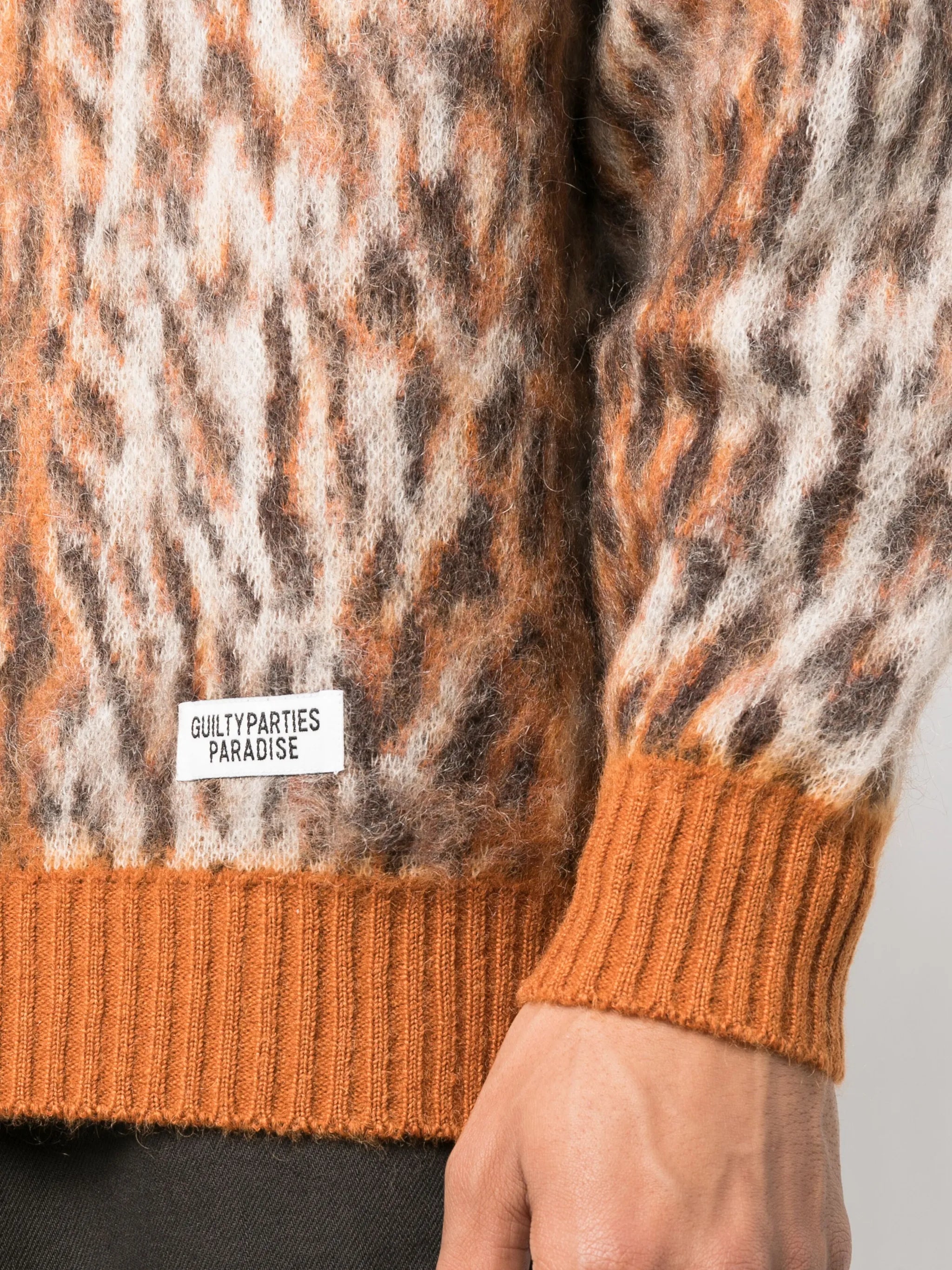leopard-print knit jumper