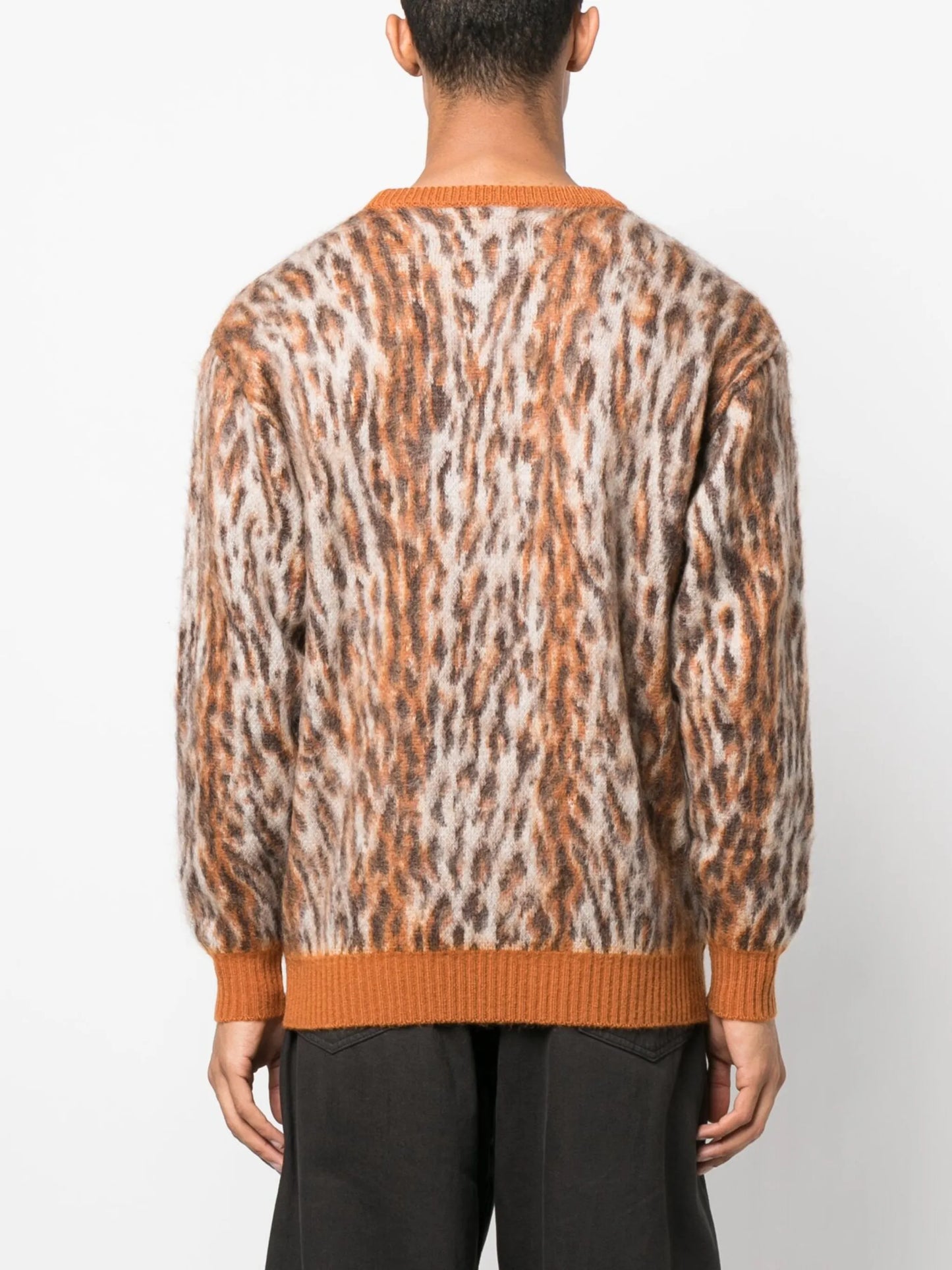 leopard-print knit jumper