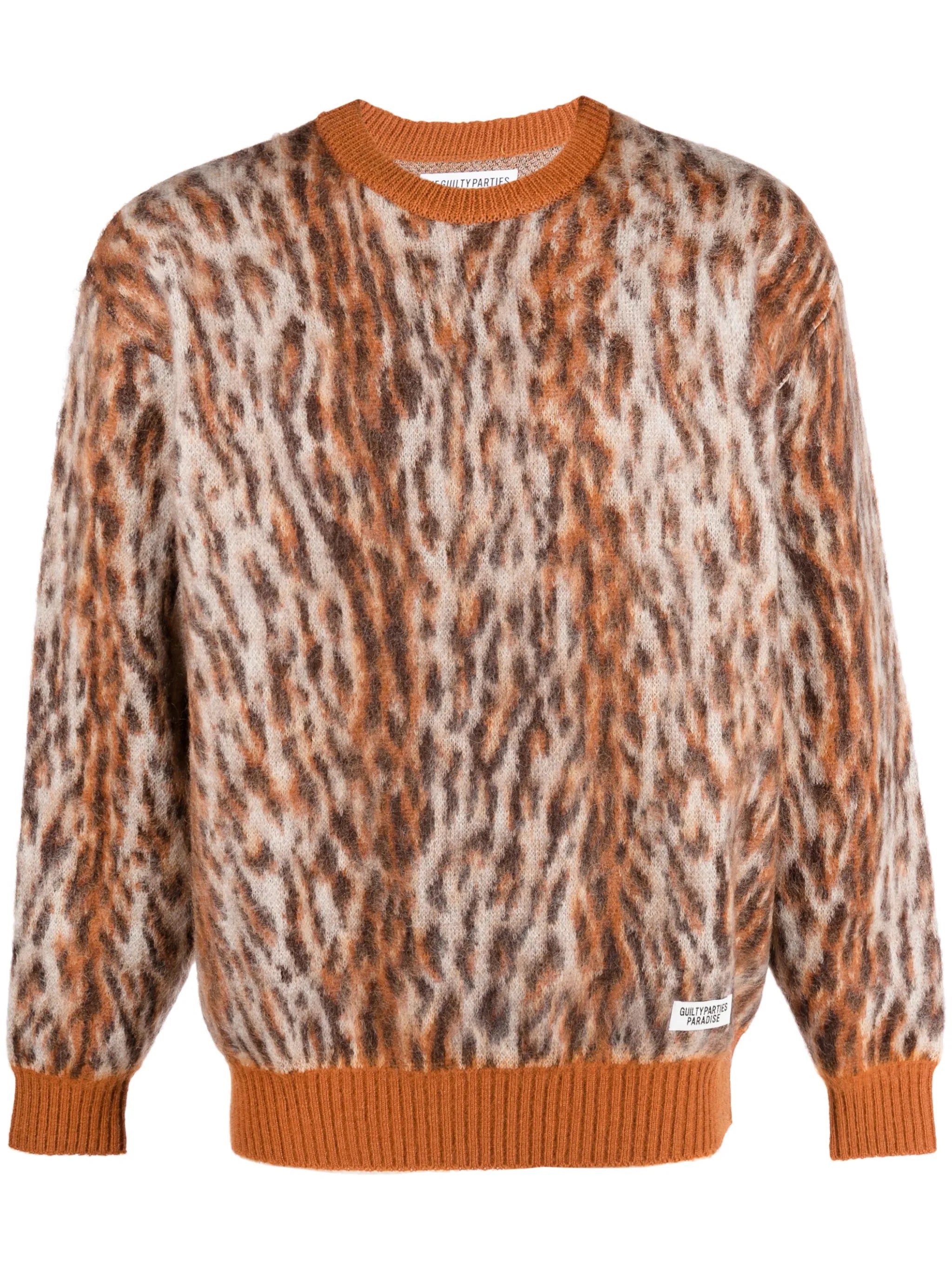 leopard-print knit jumper