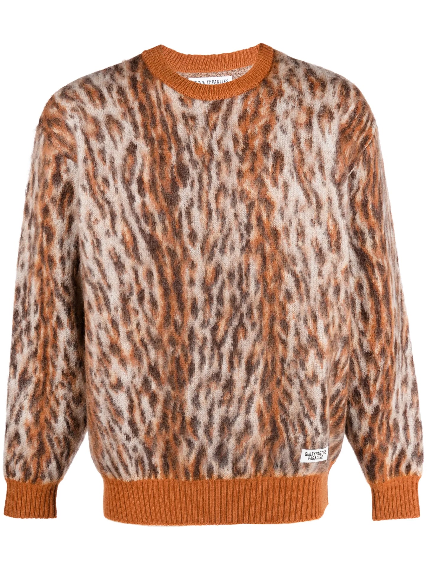 leopard-print knit jumper