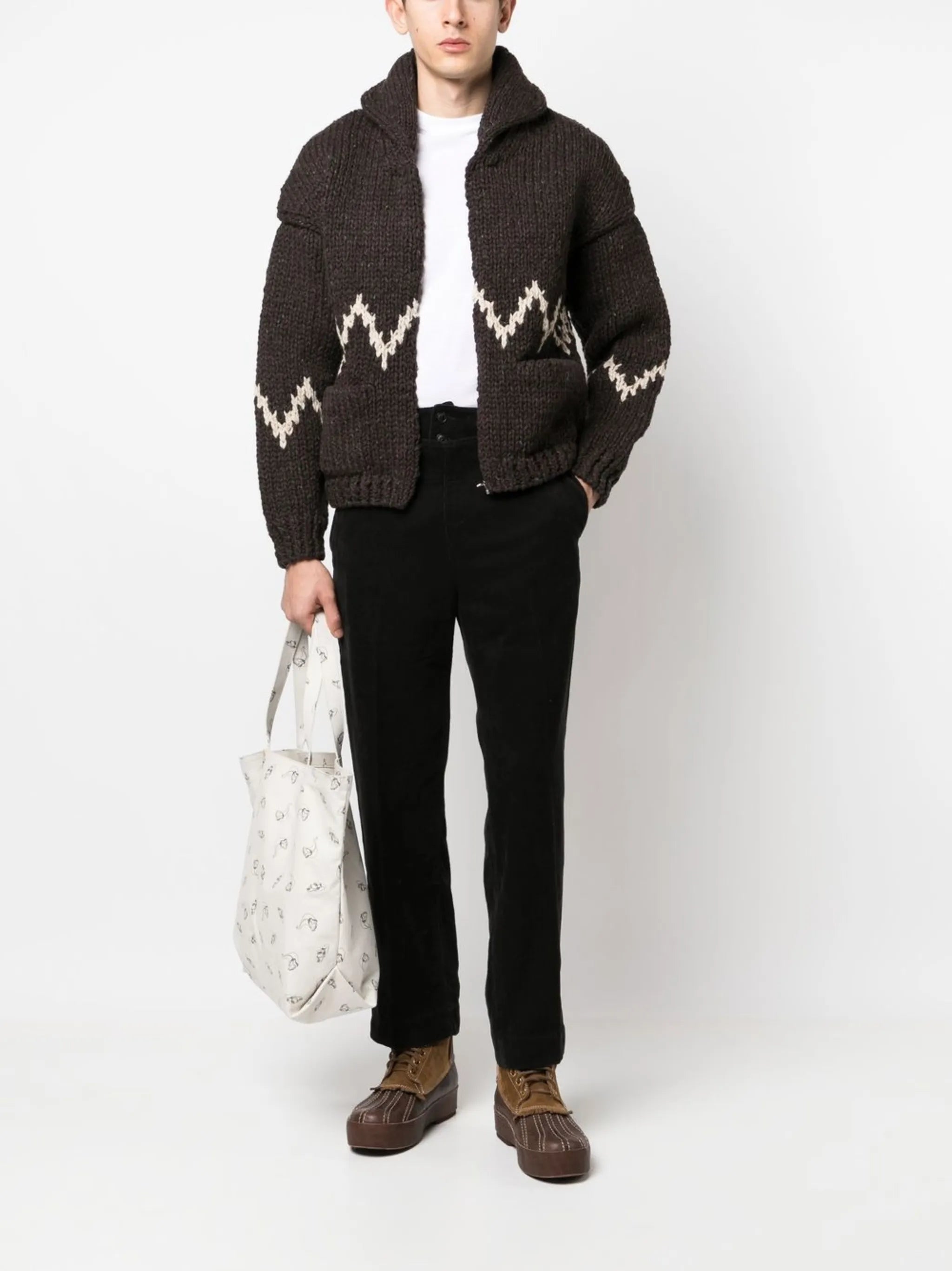 chunky knit wool cardigan