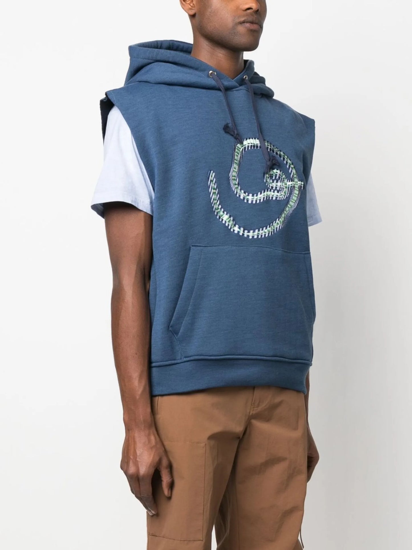graphic-print sleeveless hoodie