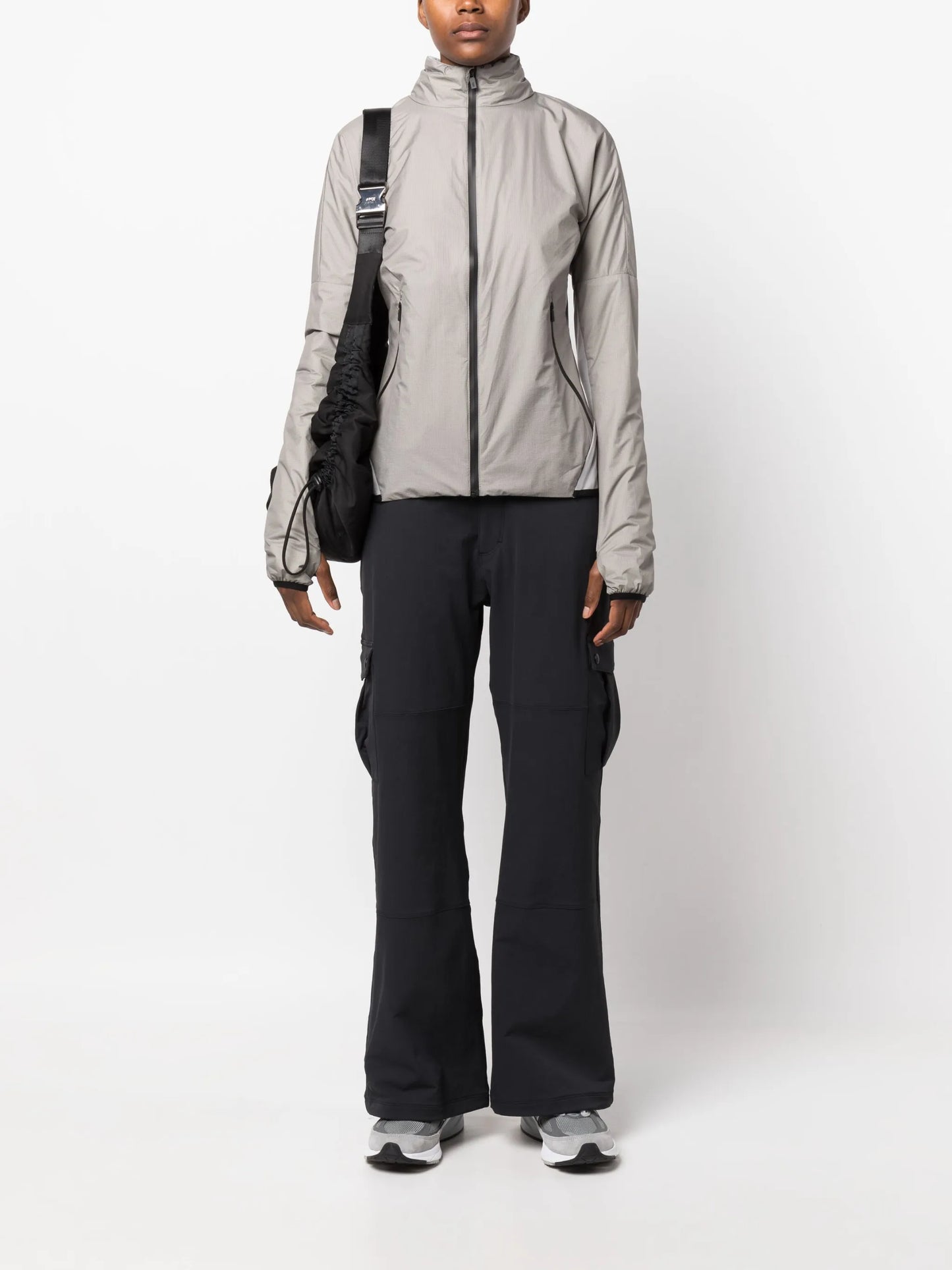 concealed-hood zip-up track jacket