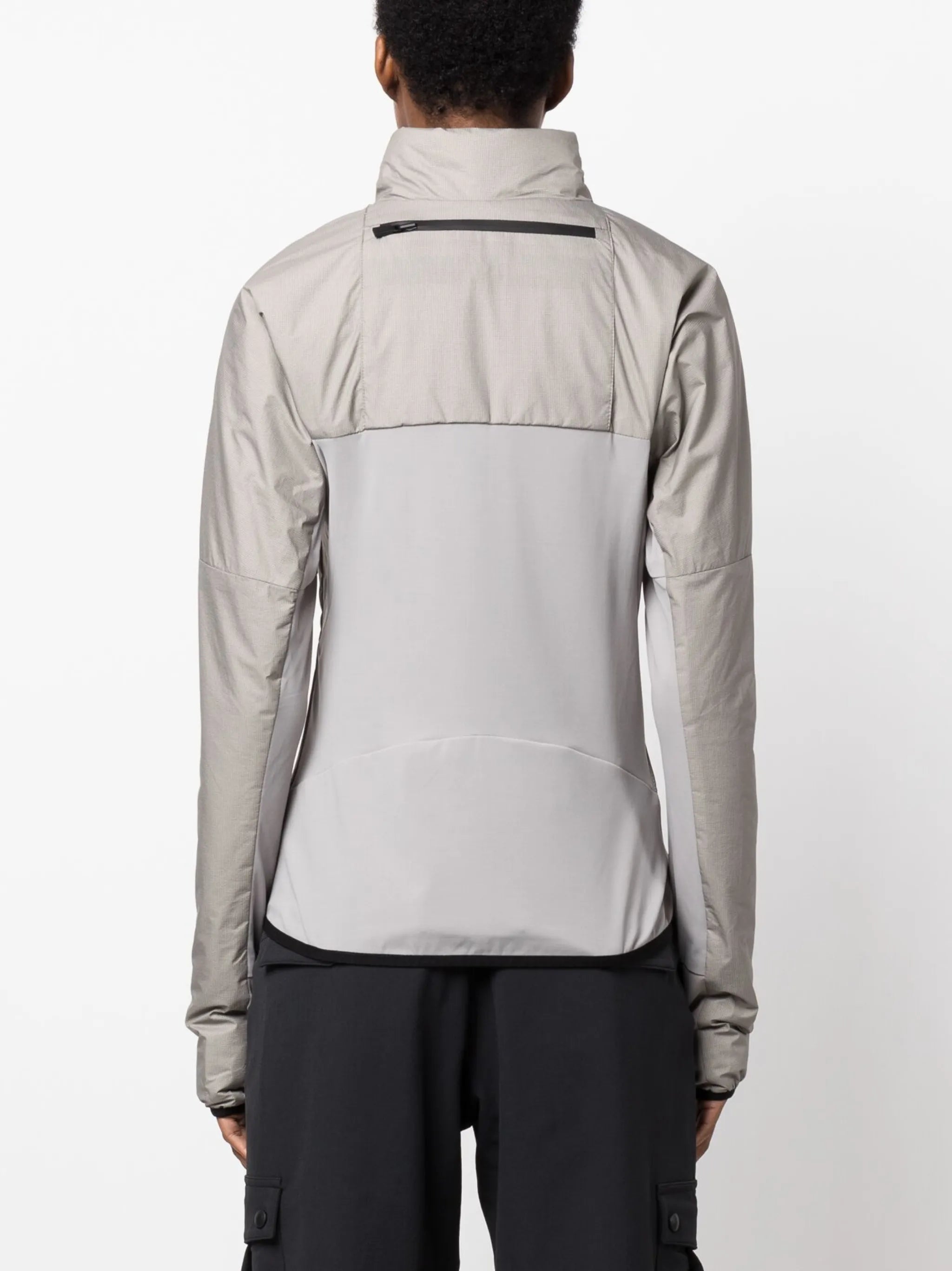 concealed-hood zip-up track jacket