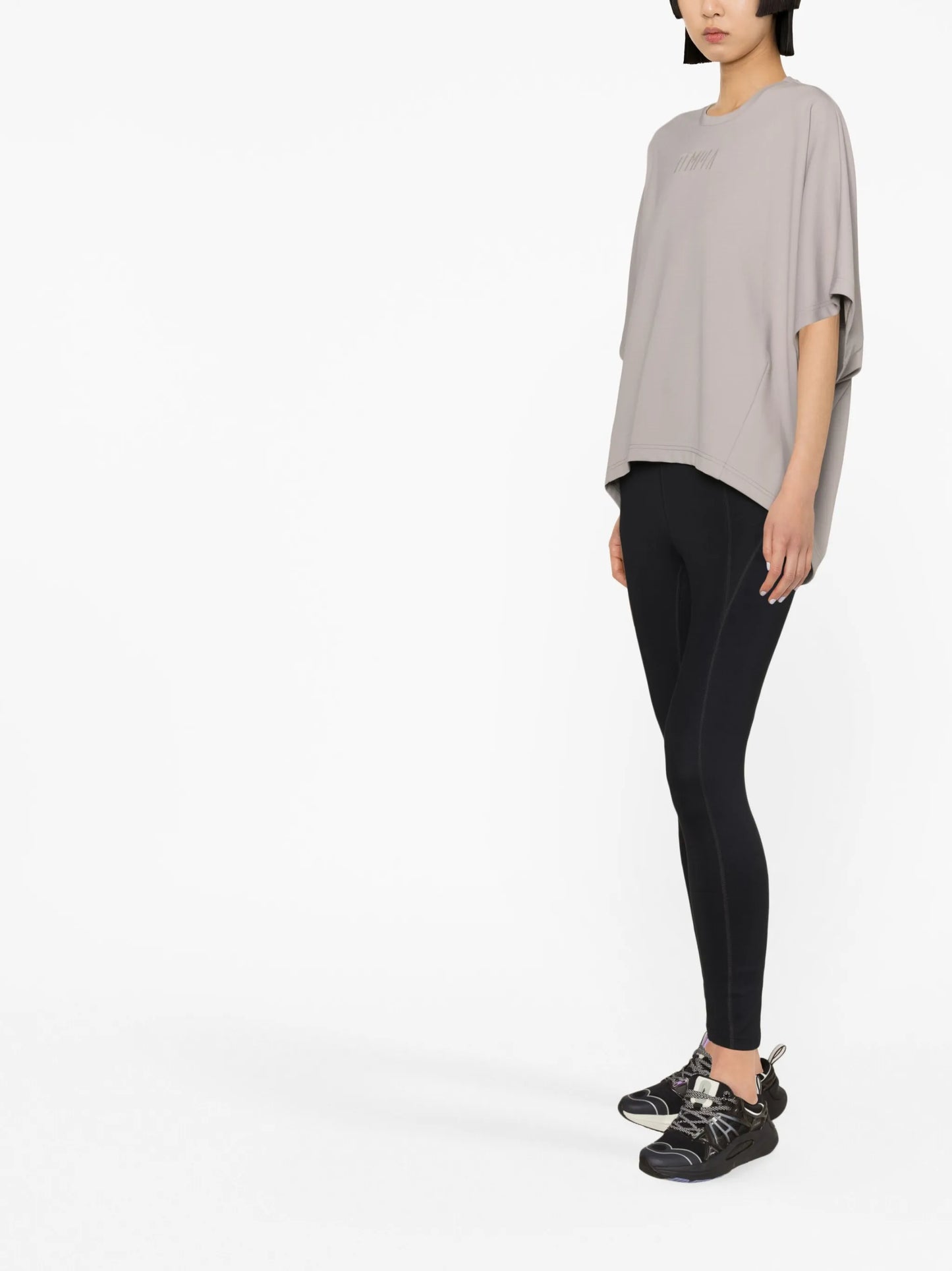 Cropped logo-embroidered T-shirt