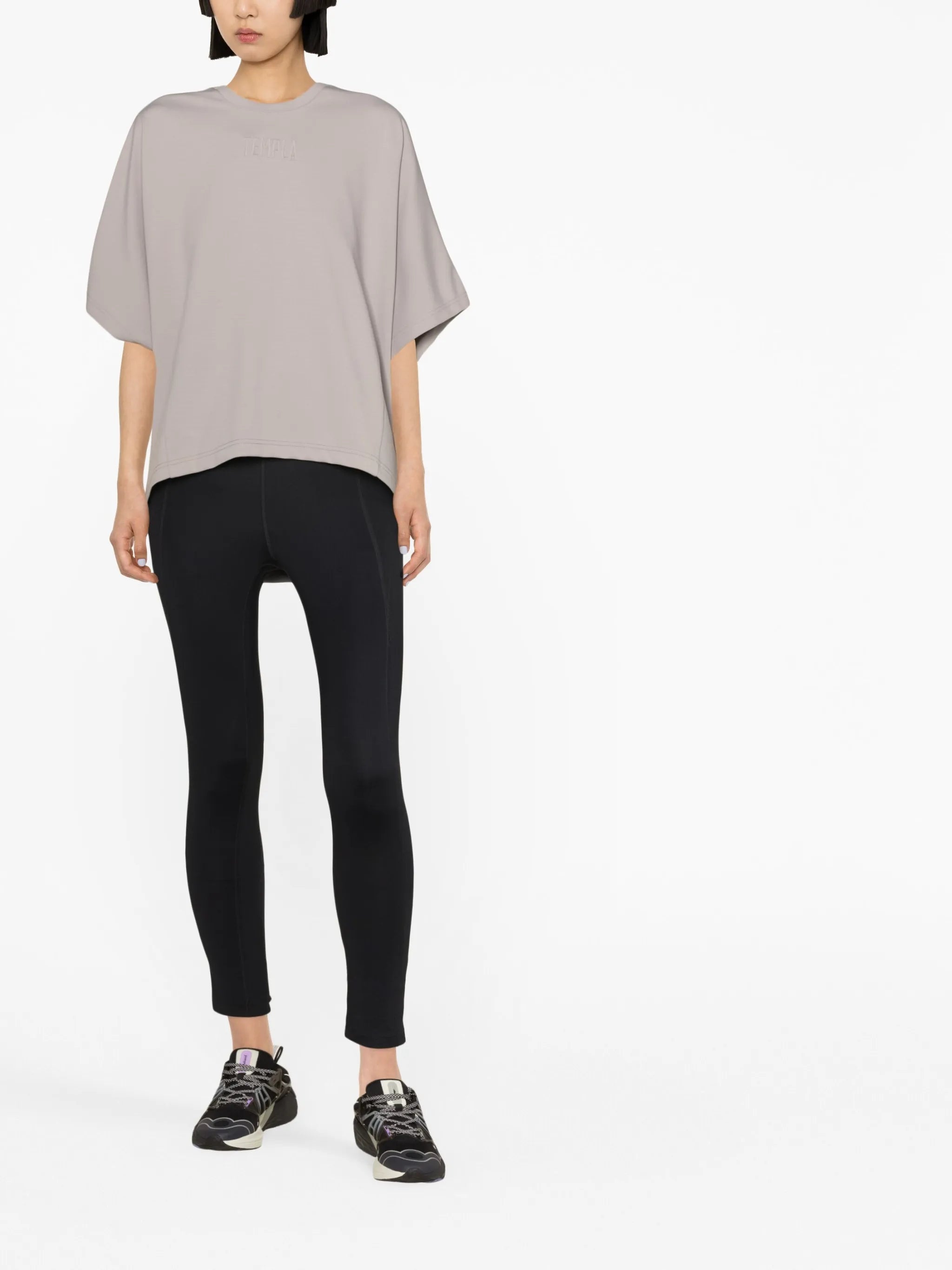 Cropped logo-embroidered T-shirt