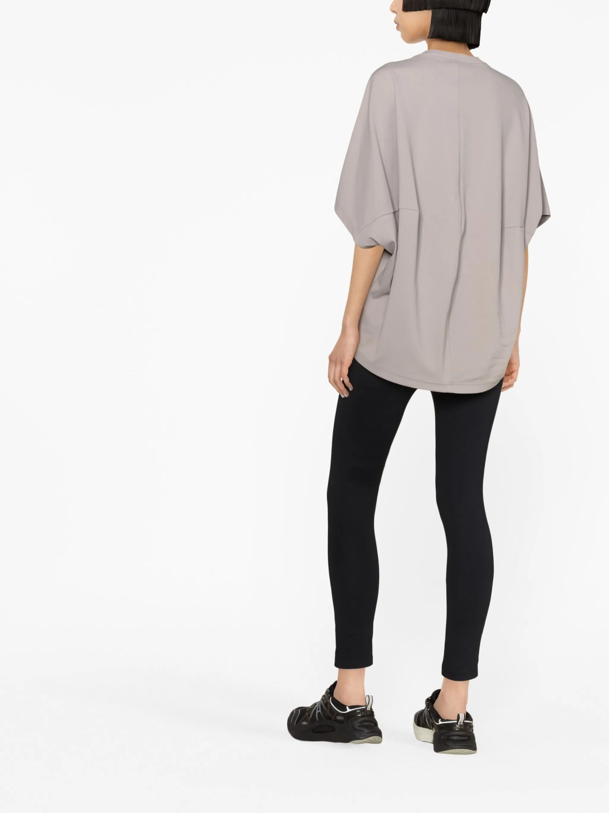 Cropped logo-embroidered T-shirt