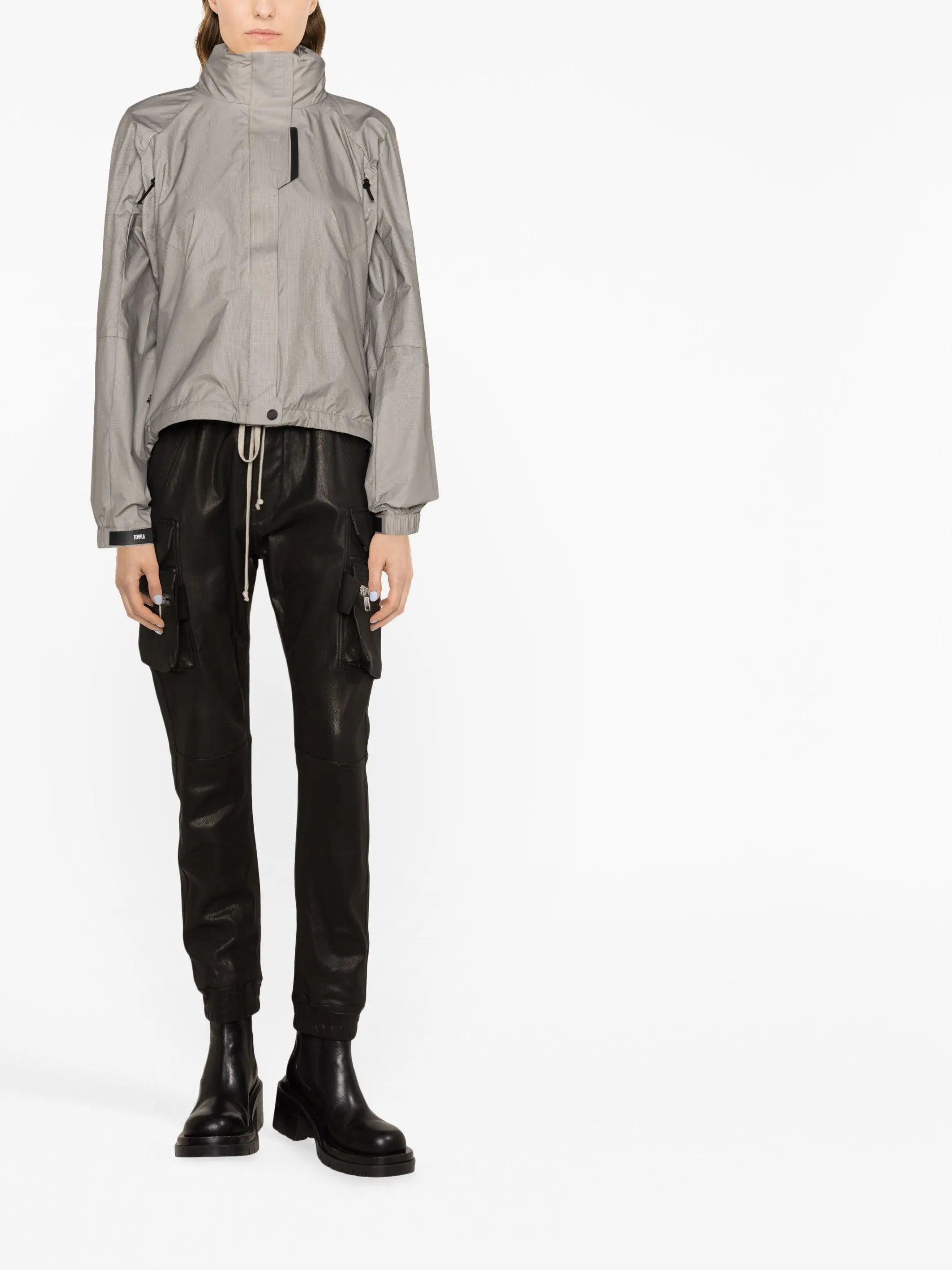 high-neck lightweight jacket